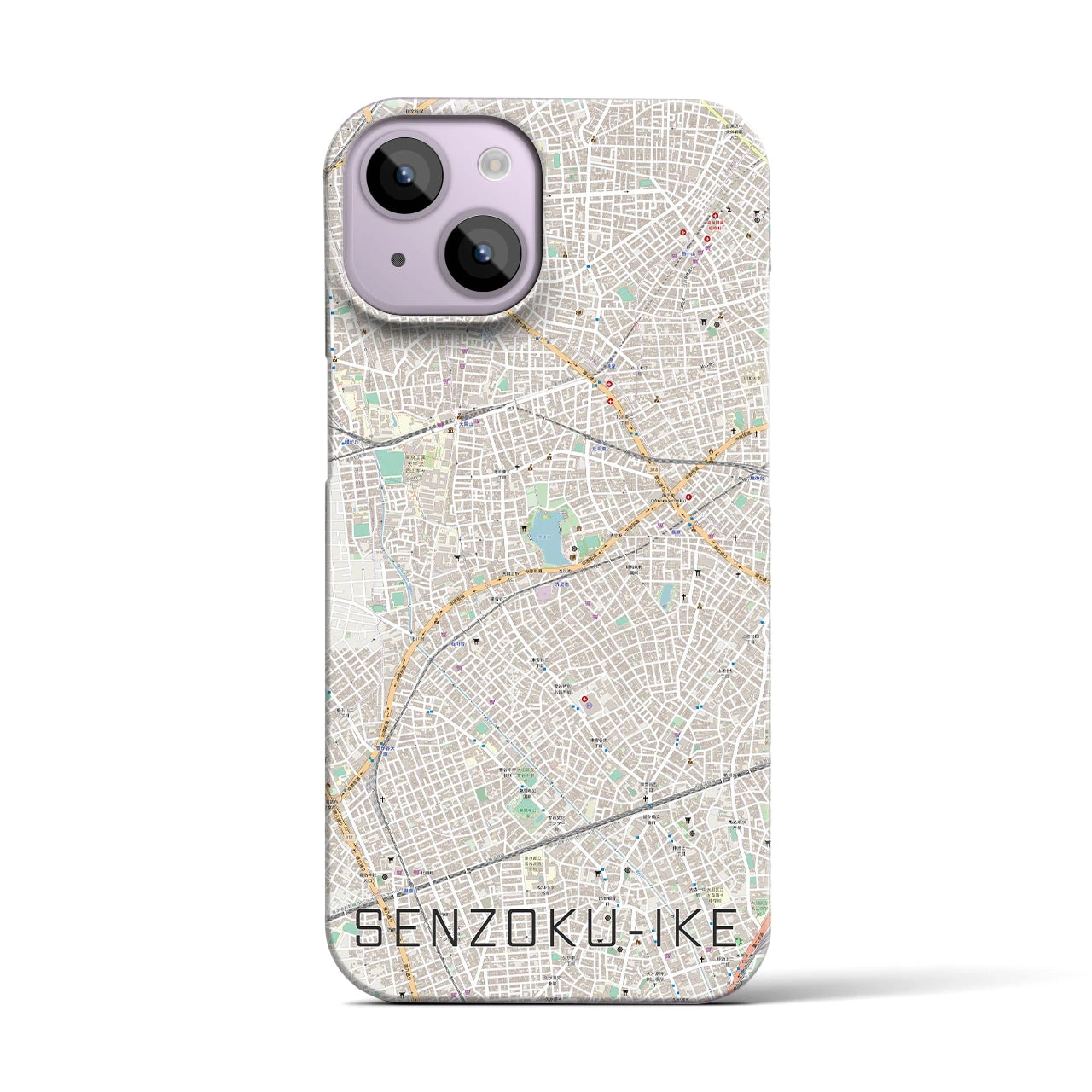 【洗足池(東京都)】地図柄iPhoneケース(バックカバータイプ)