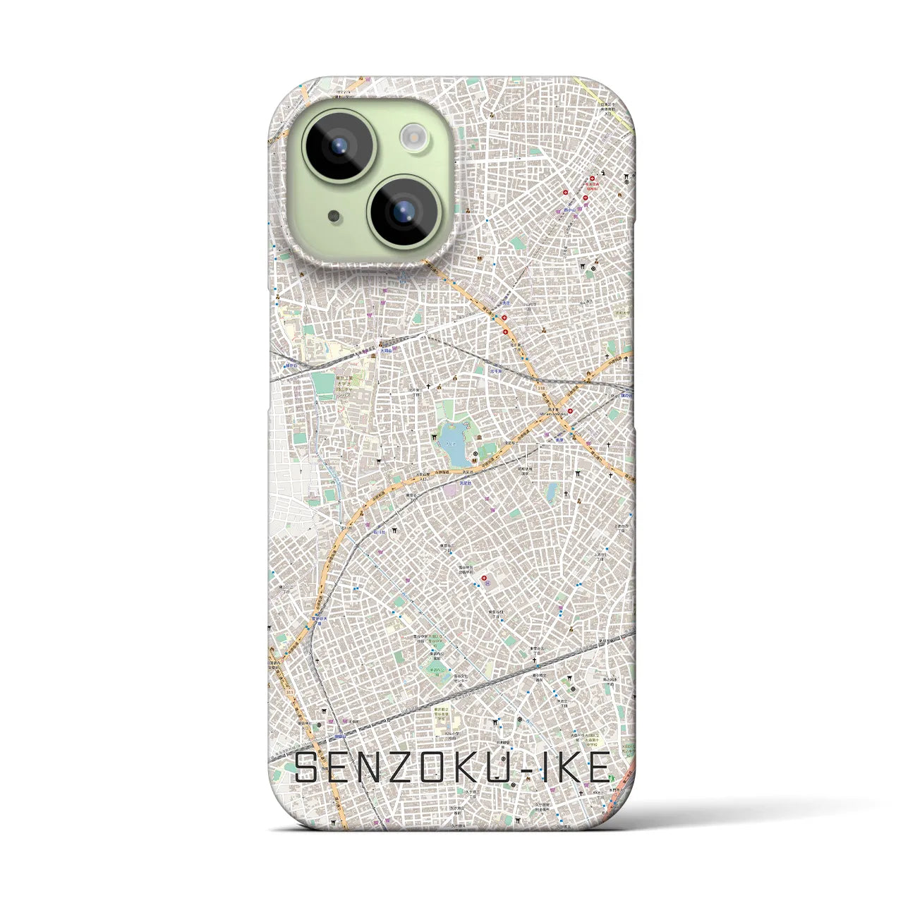 【洗足池(東京都)】地図柄iPhoneケース(バックカバータイプ)