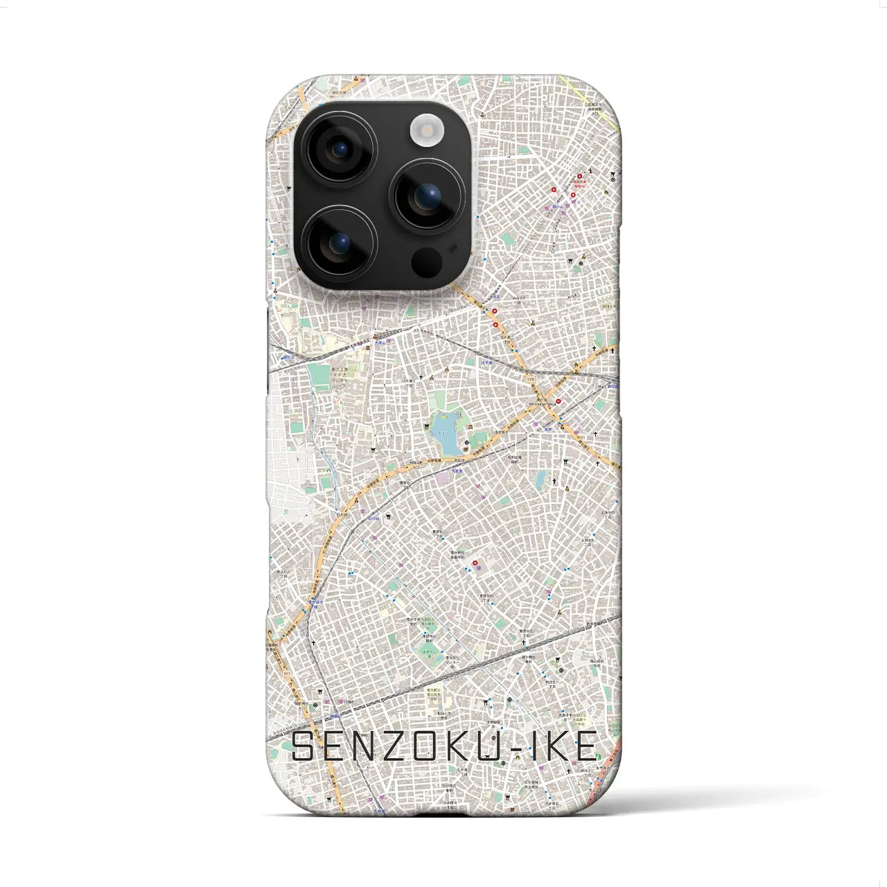 【洗足池(東京都)】地図柄iPhoneケース(バックカバータイプ)