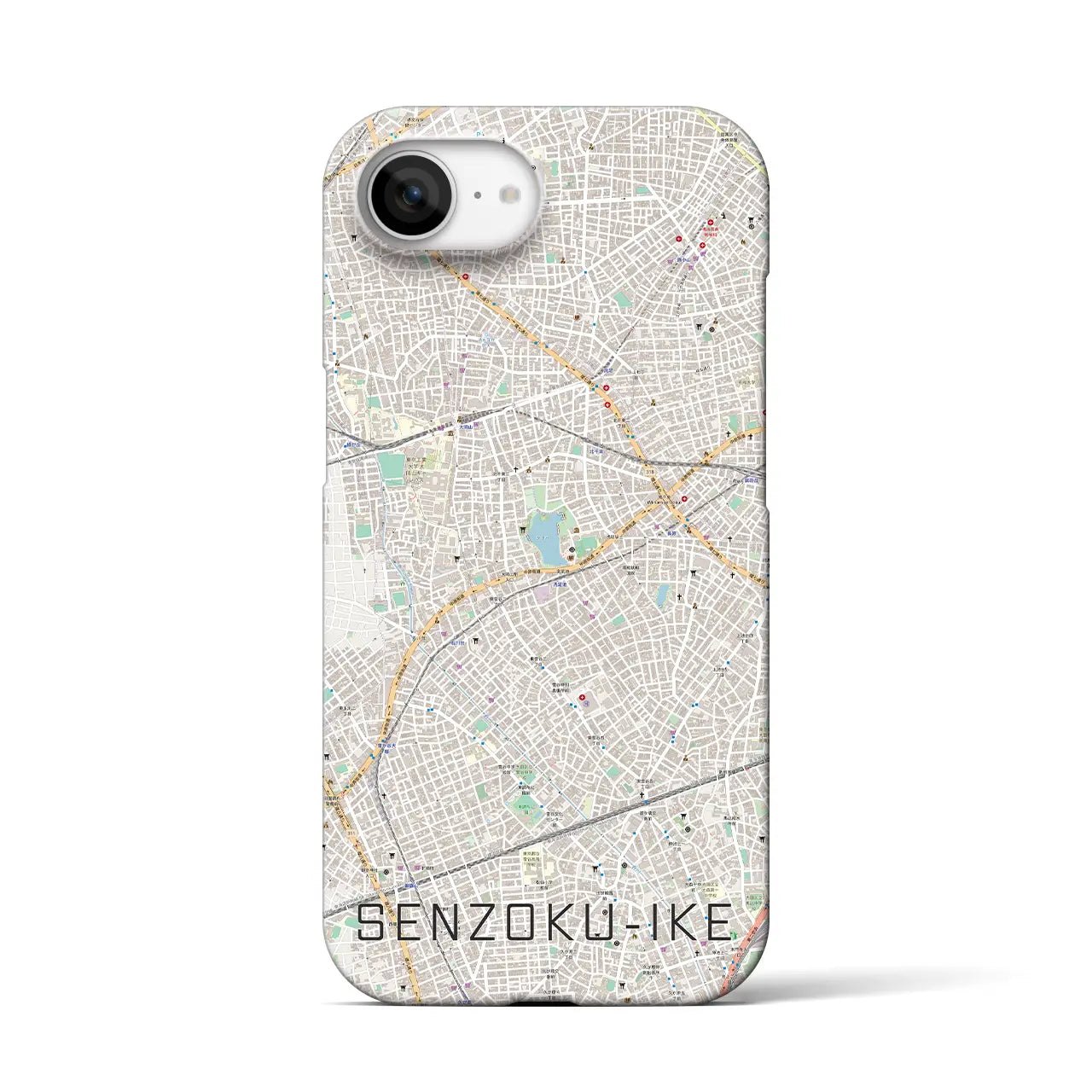 【洗足池(東京都)】地図柄iPhoneケース(バックカバータイプ)