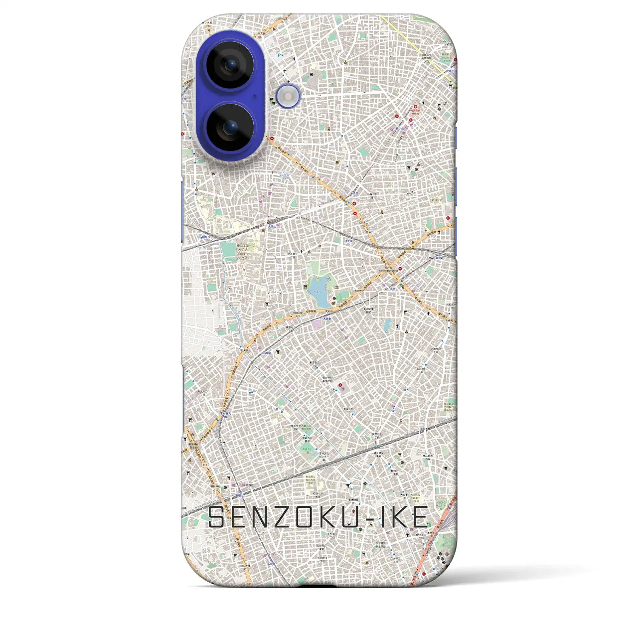 【洗足池(東京都)】地図柄iPhoneケース(バックカバータイプ)