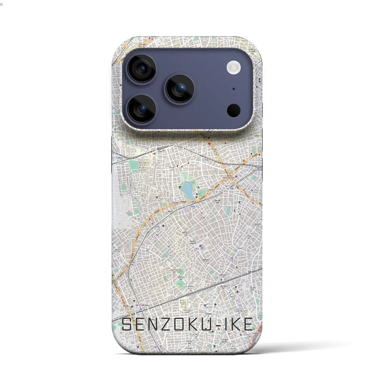 【洗足池(東京都)】地図柄iPhoneケース(バックカバータイプ)