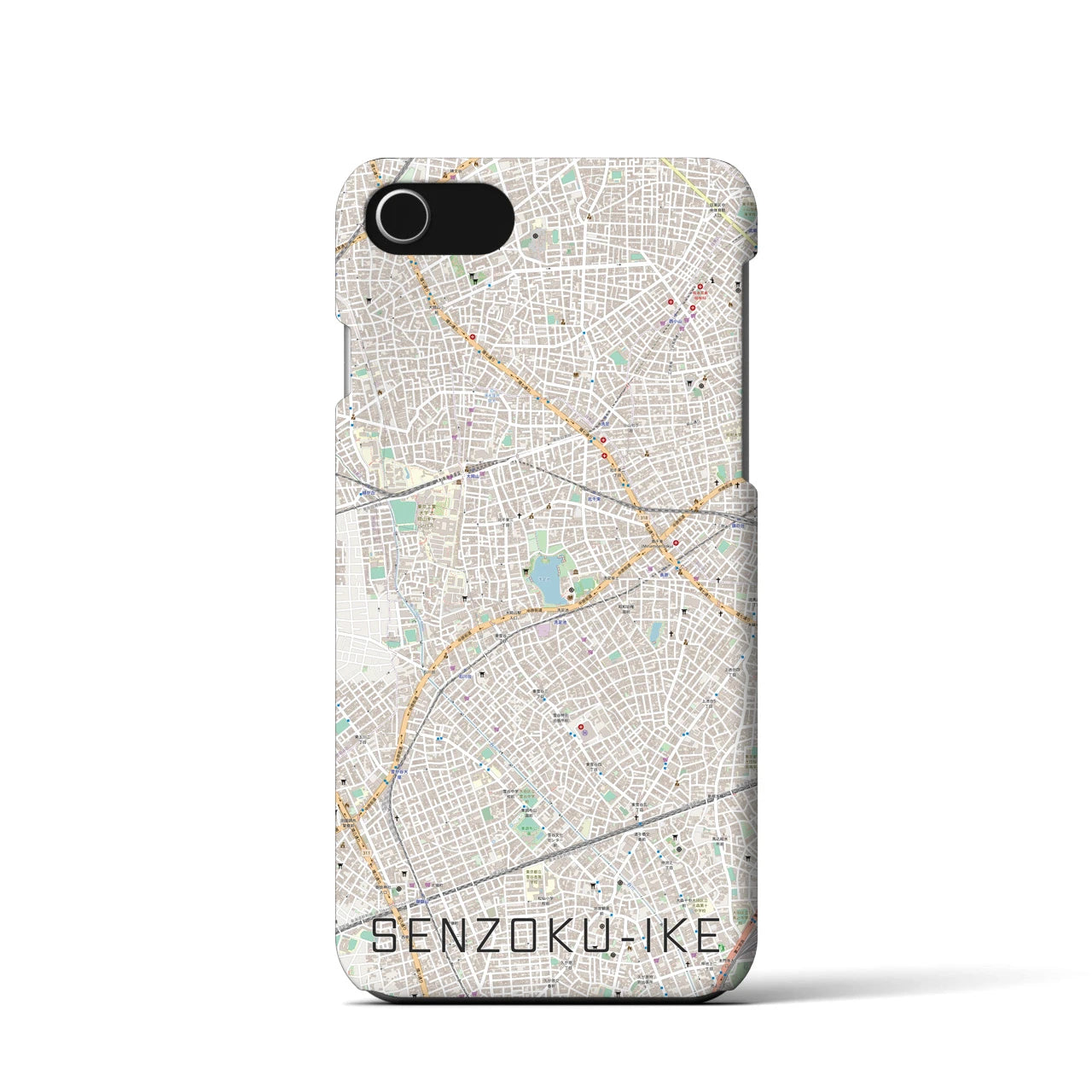 【洗足池(東京都)】地図柄iPhoneケース(バックカバータイプ)