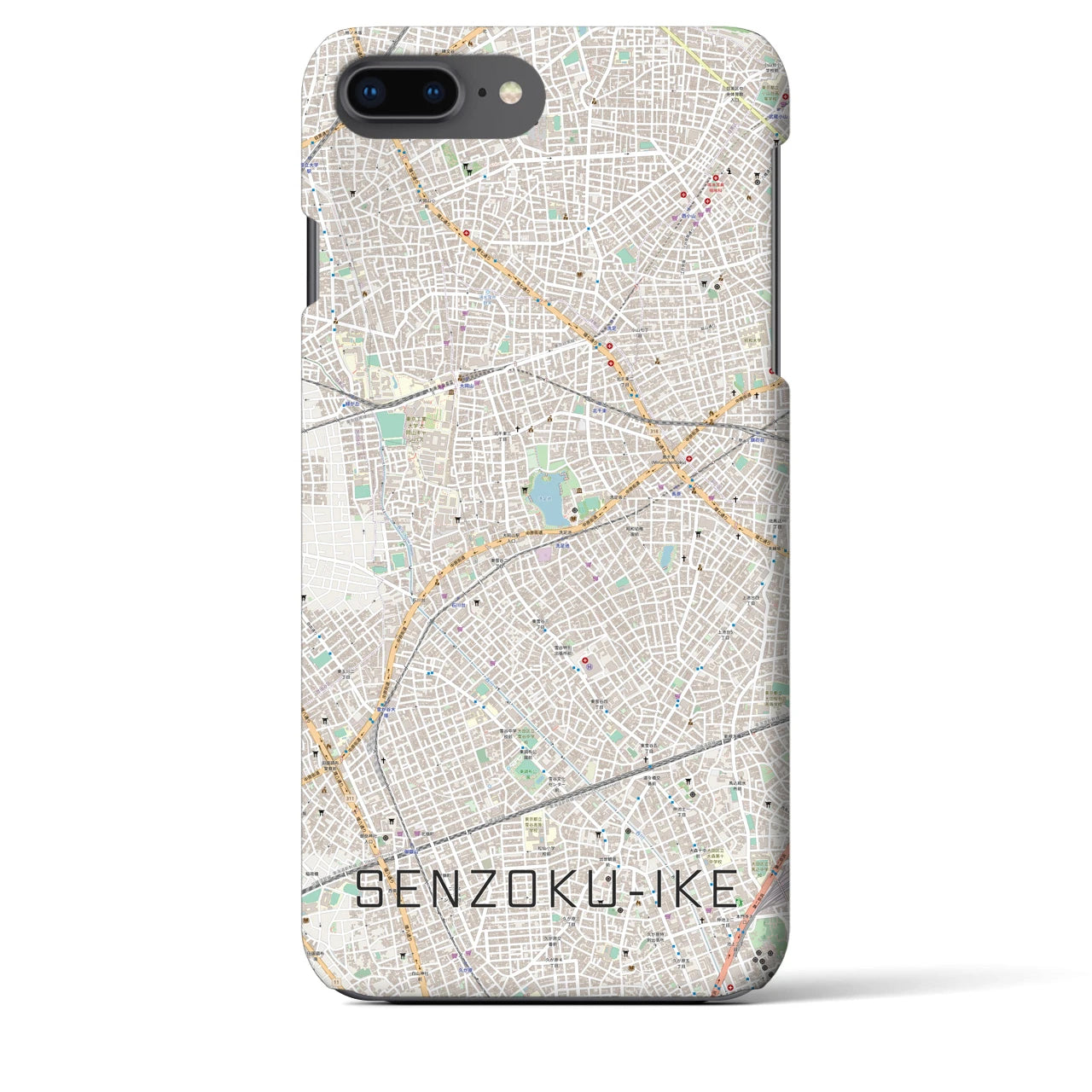 【洗足池(東京都)】地図柄iPhoneケース(バックカバータイプ)