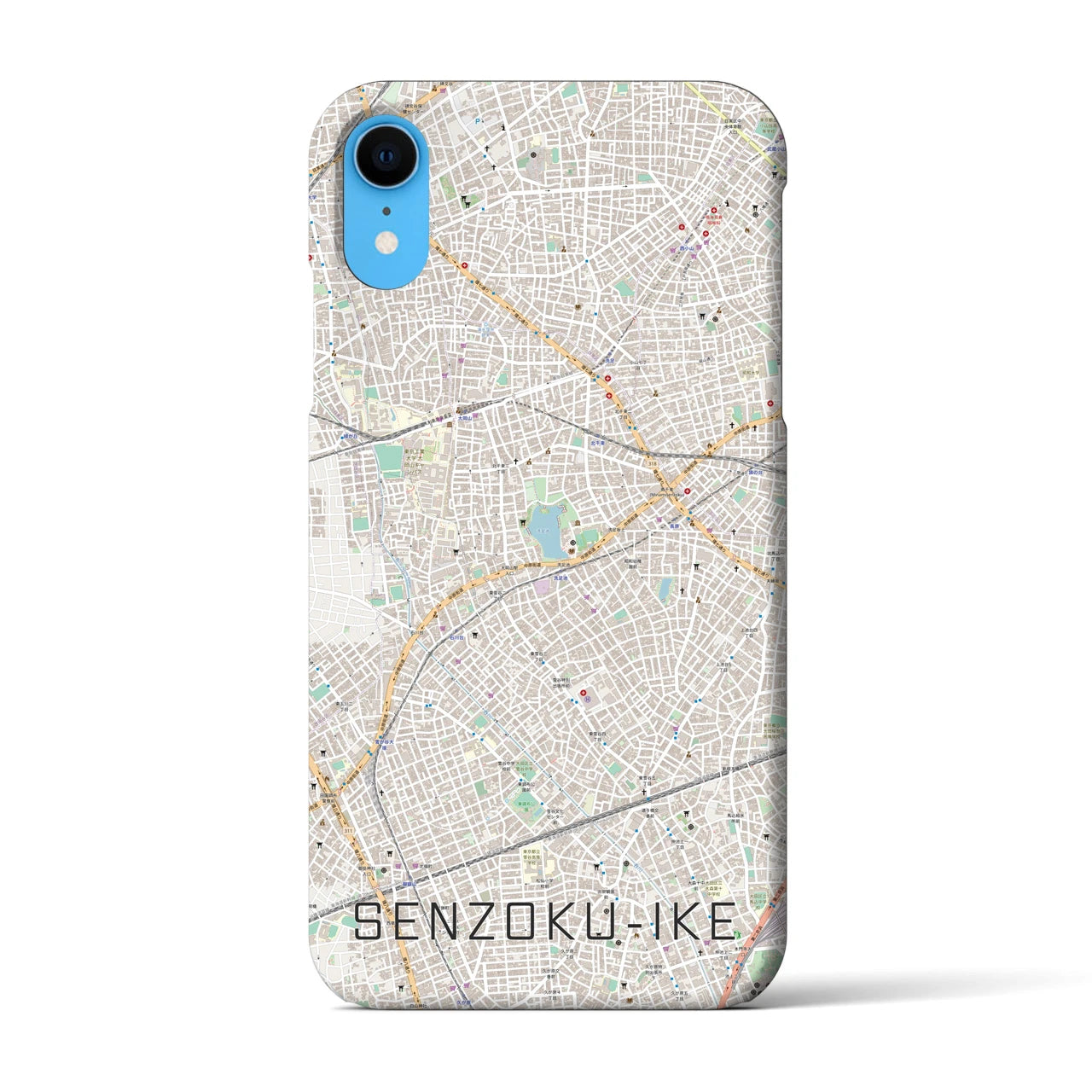 【洗足池(東京都)】地図柄iPhoneケース(バックカバータイプ)