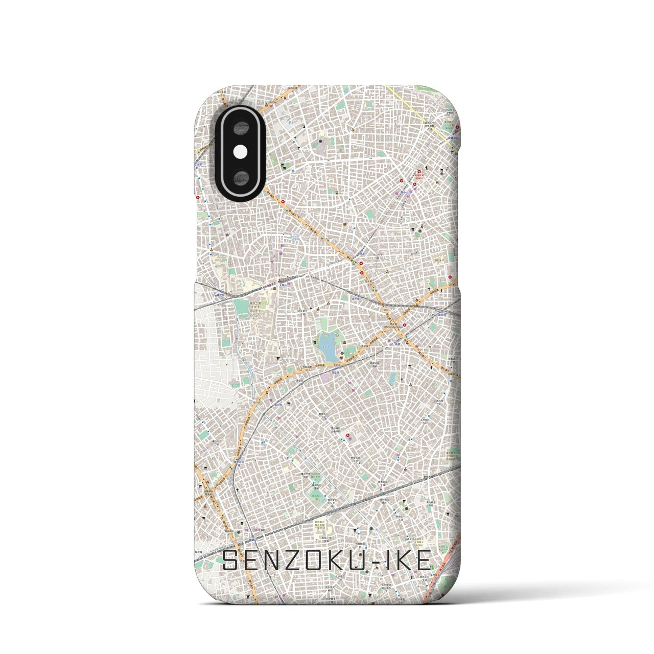 【洗足池(東京都)】地図柄iPhoneケース(バックカバータイプ)