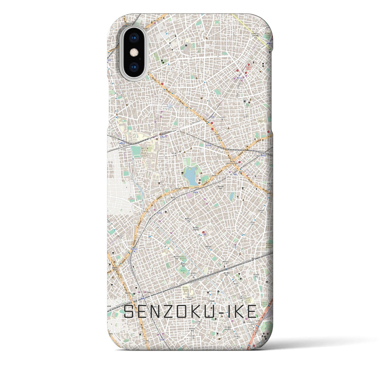【洗足池(東京都)】地図柄iPhoneケース(バックカバータイプ)