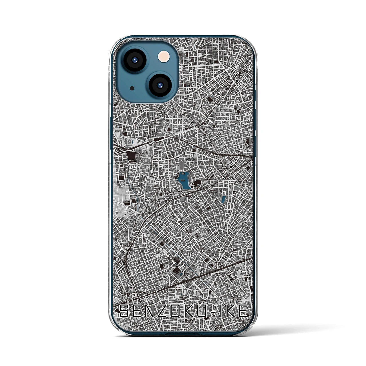 【洗足池(東京都)】地図柄iPhoneケース(クリアタイプ)