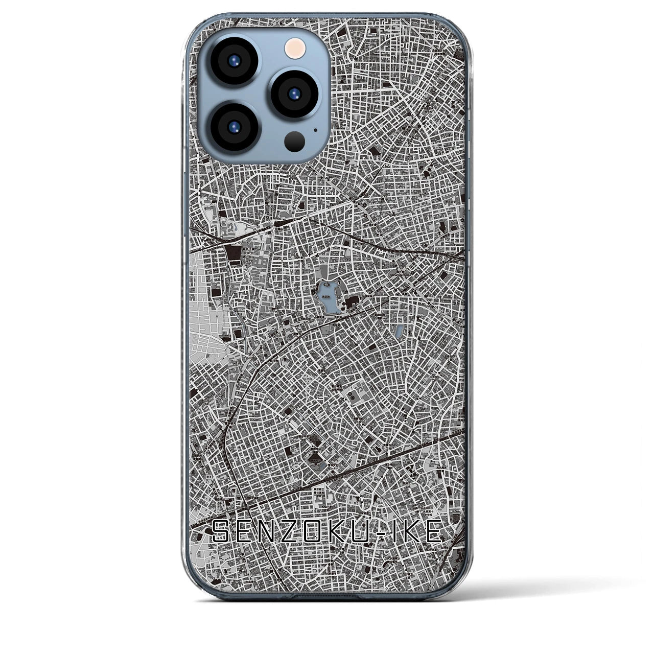 【洗足池(東京都)】地図柄iPhoneケース(クリアタイプ)
