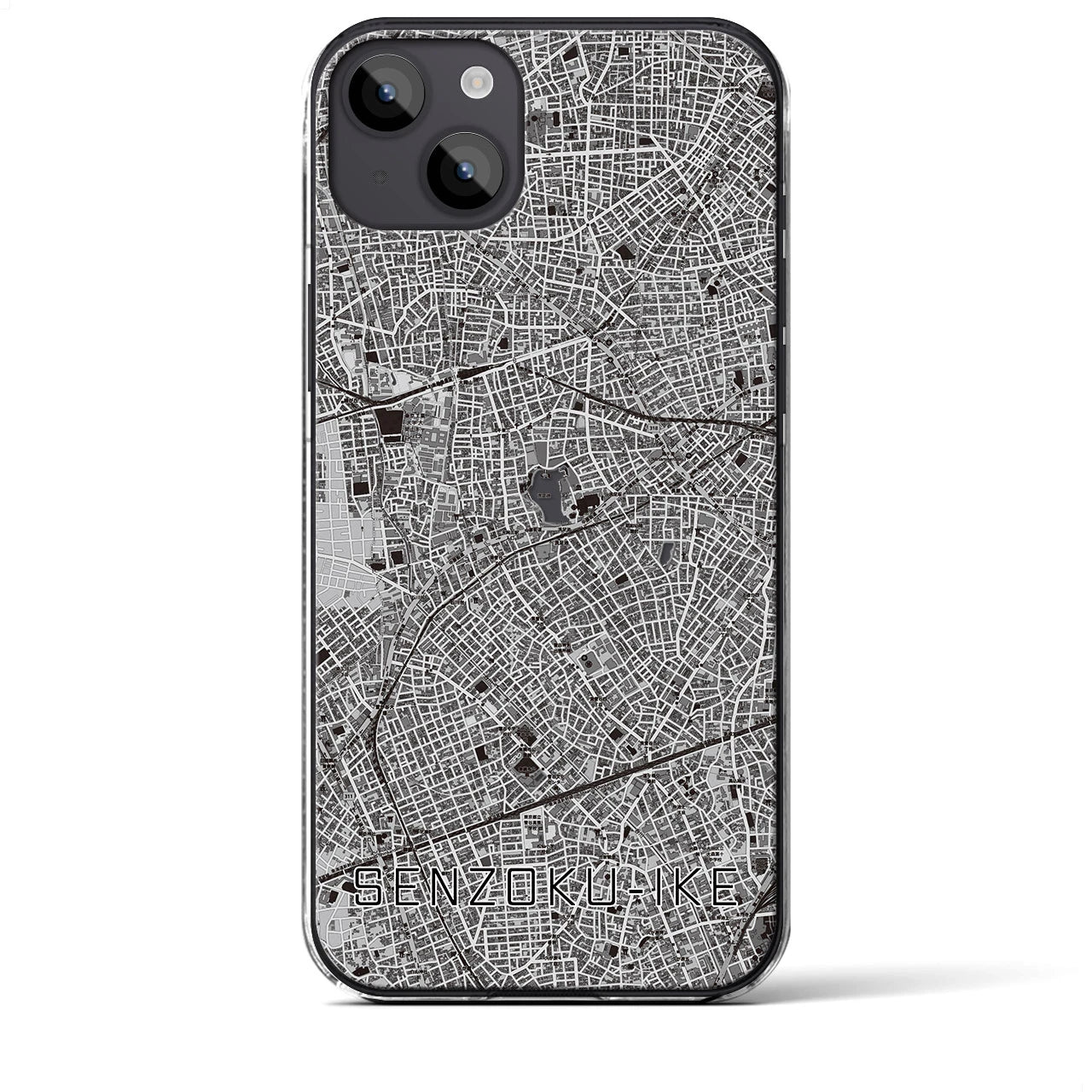 【洗足池(東京都)】地図柄iPhoneケース(クリアタイプ)