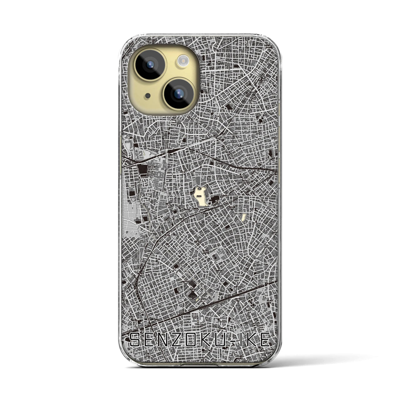 【洗足池(東京都)】地図柄iPhoneケース(クリアタイプ)