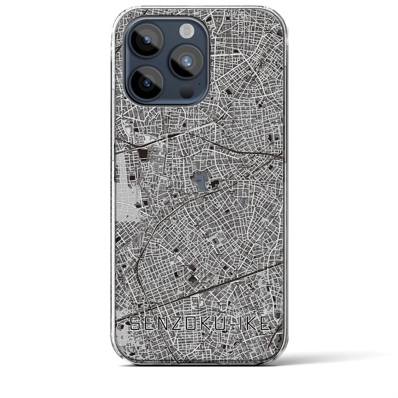 【洗足池(東京都)】地図柄iPhoneケース(クリアタイプ)