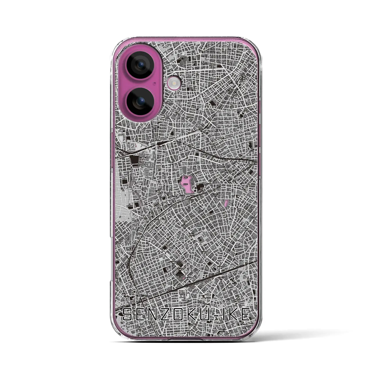 【洗足池(東京都)】地図柄iPhoneケース(クリアタイプ)