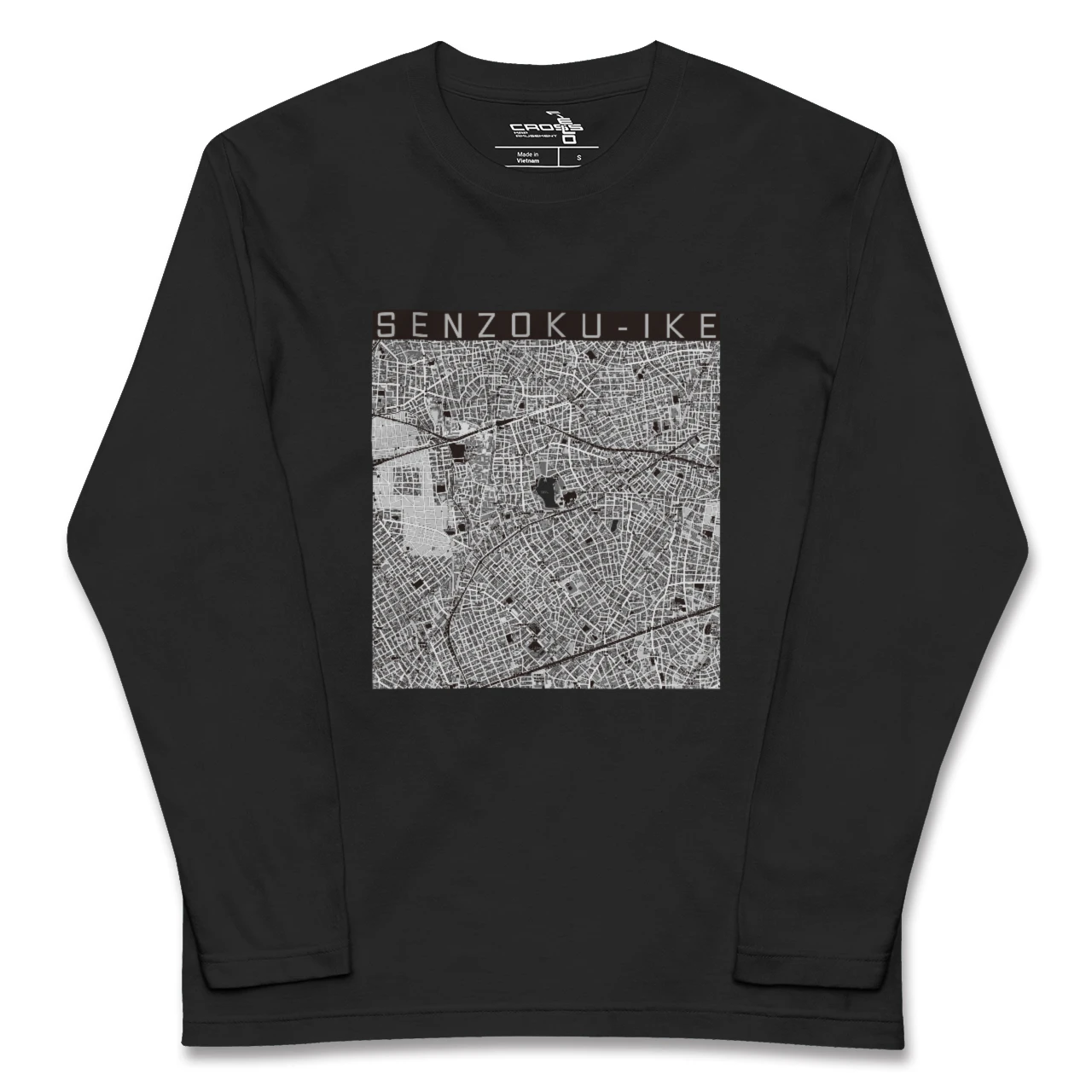 【洗足池(東京都)】地図柄ロングスリーブTシャツ