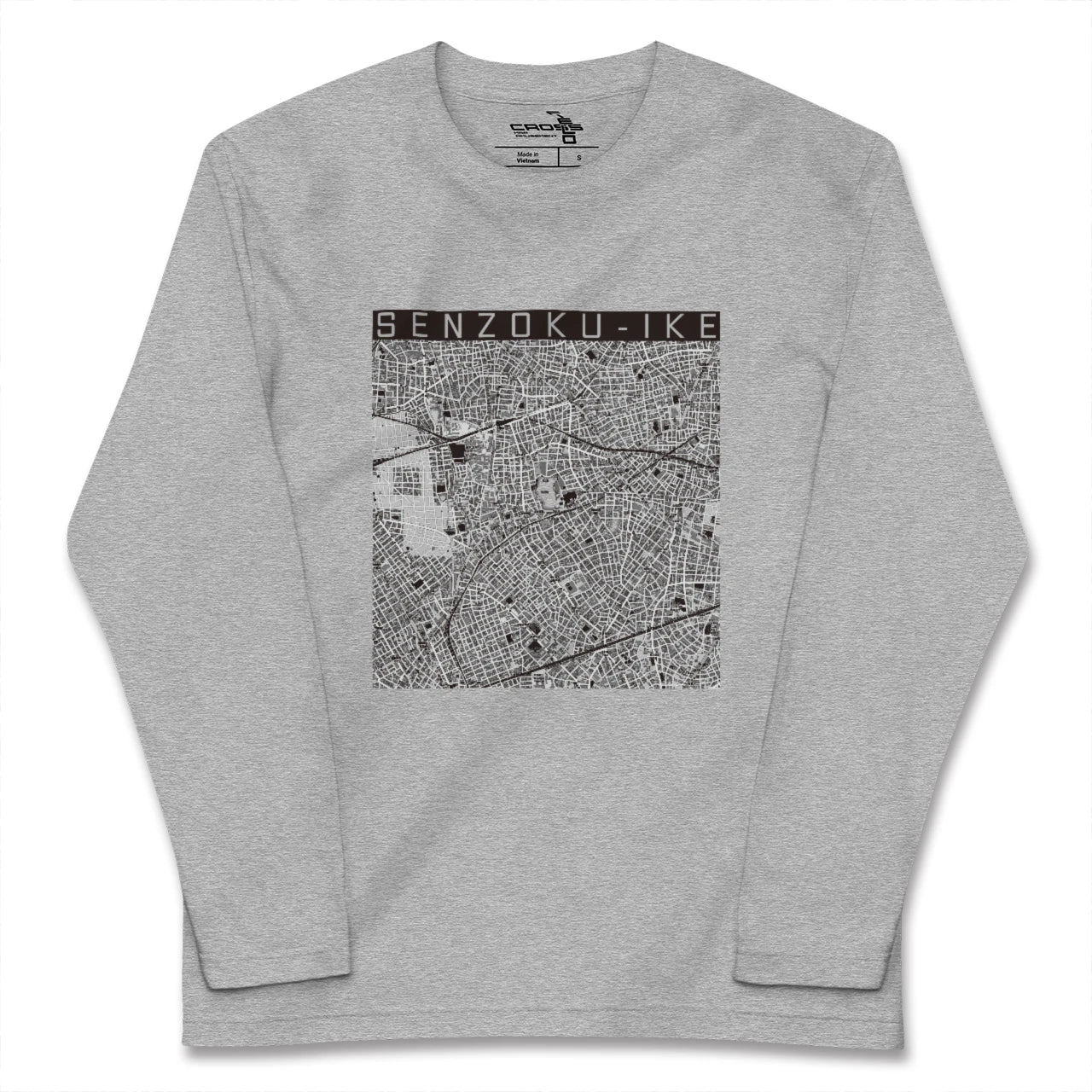 【洗足池(東京都)】地図柄ロングスリーブTシャツ