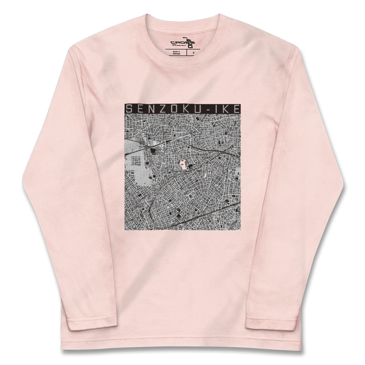 【洗足池(東京都)】地図柄ロングスリーブTシャツ