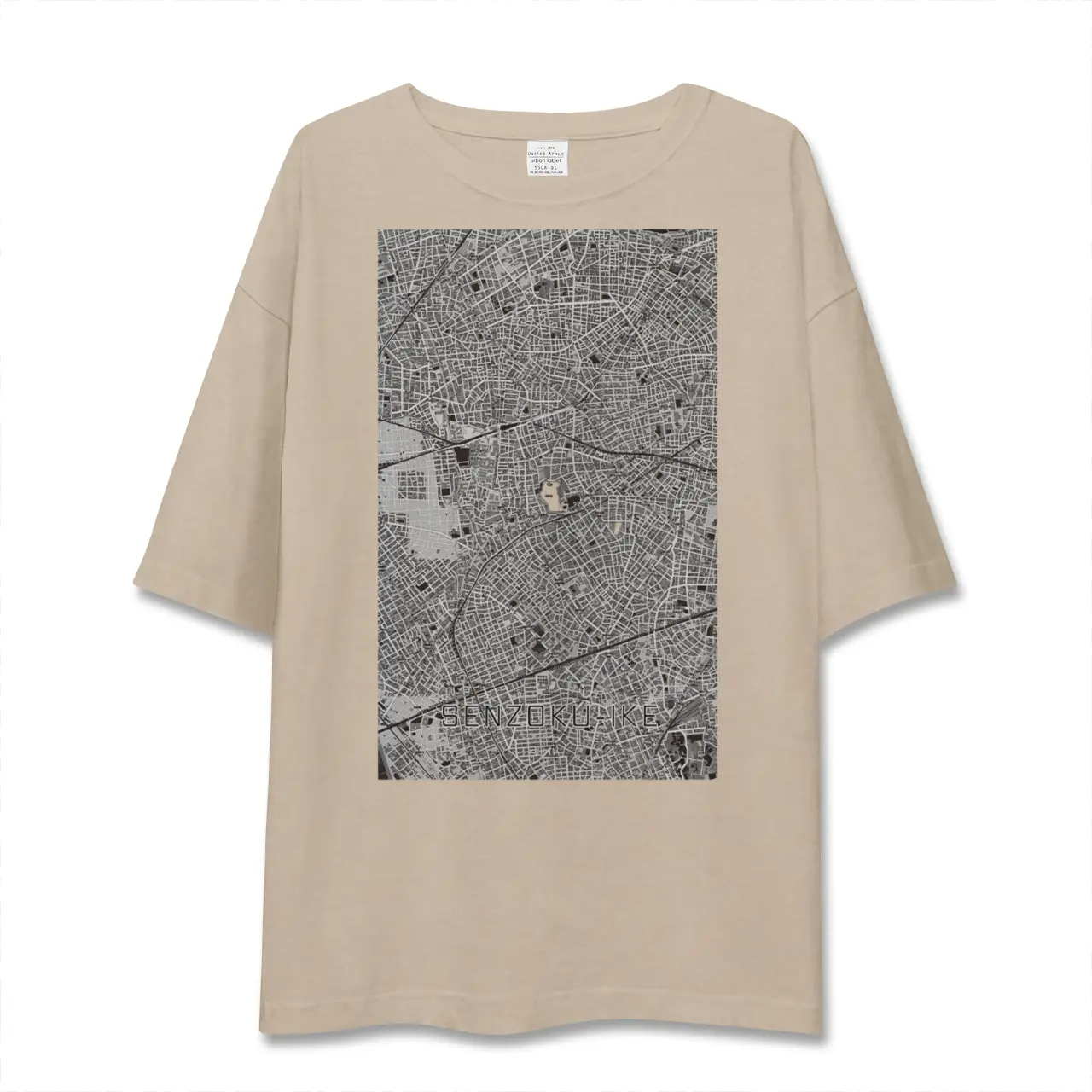 【洗足池(東京都)】地図柄ビッグシルエットTシャツ