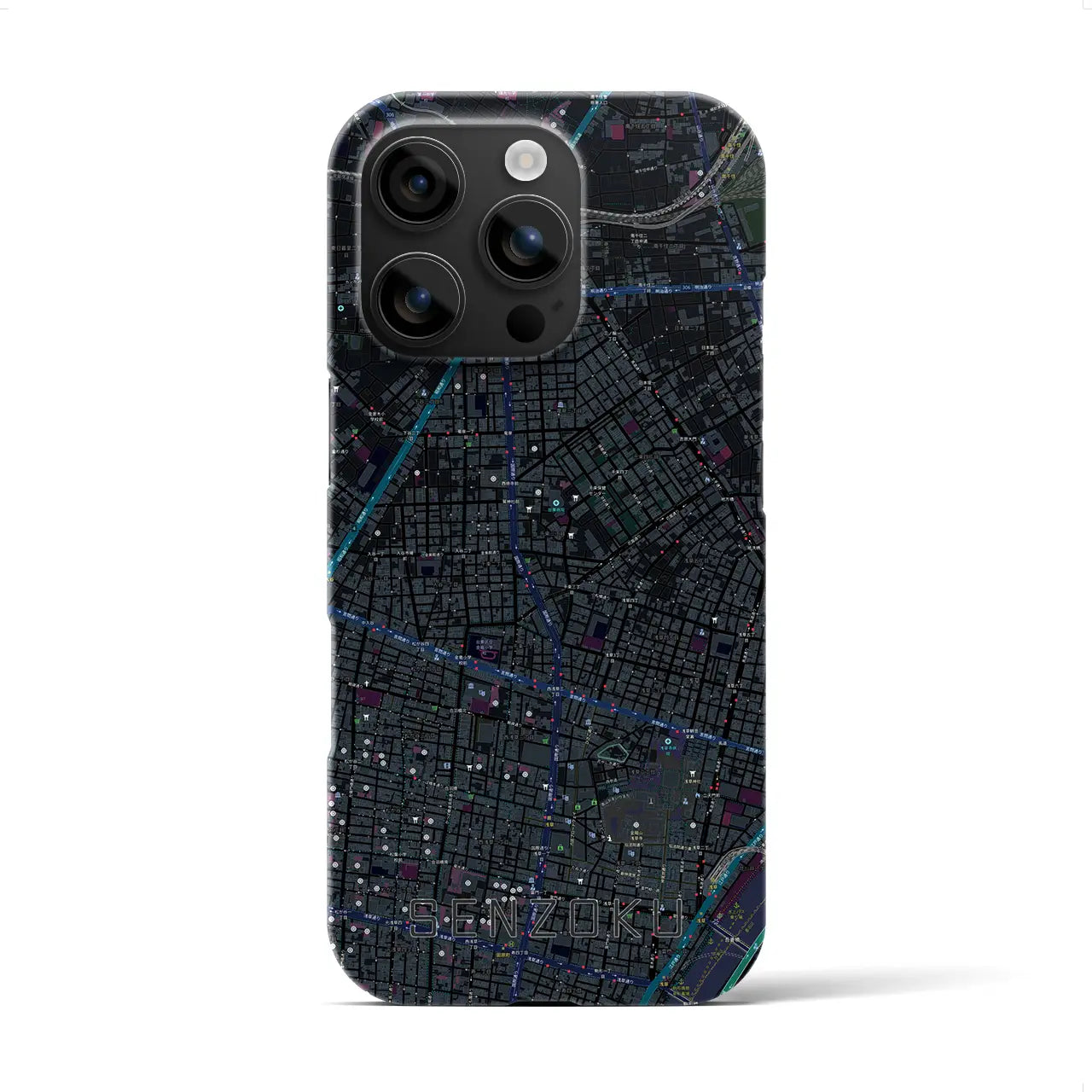 【千束(東京都)】地図柄iPhoneケース(バックカバータイプ)