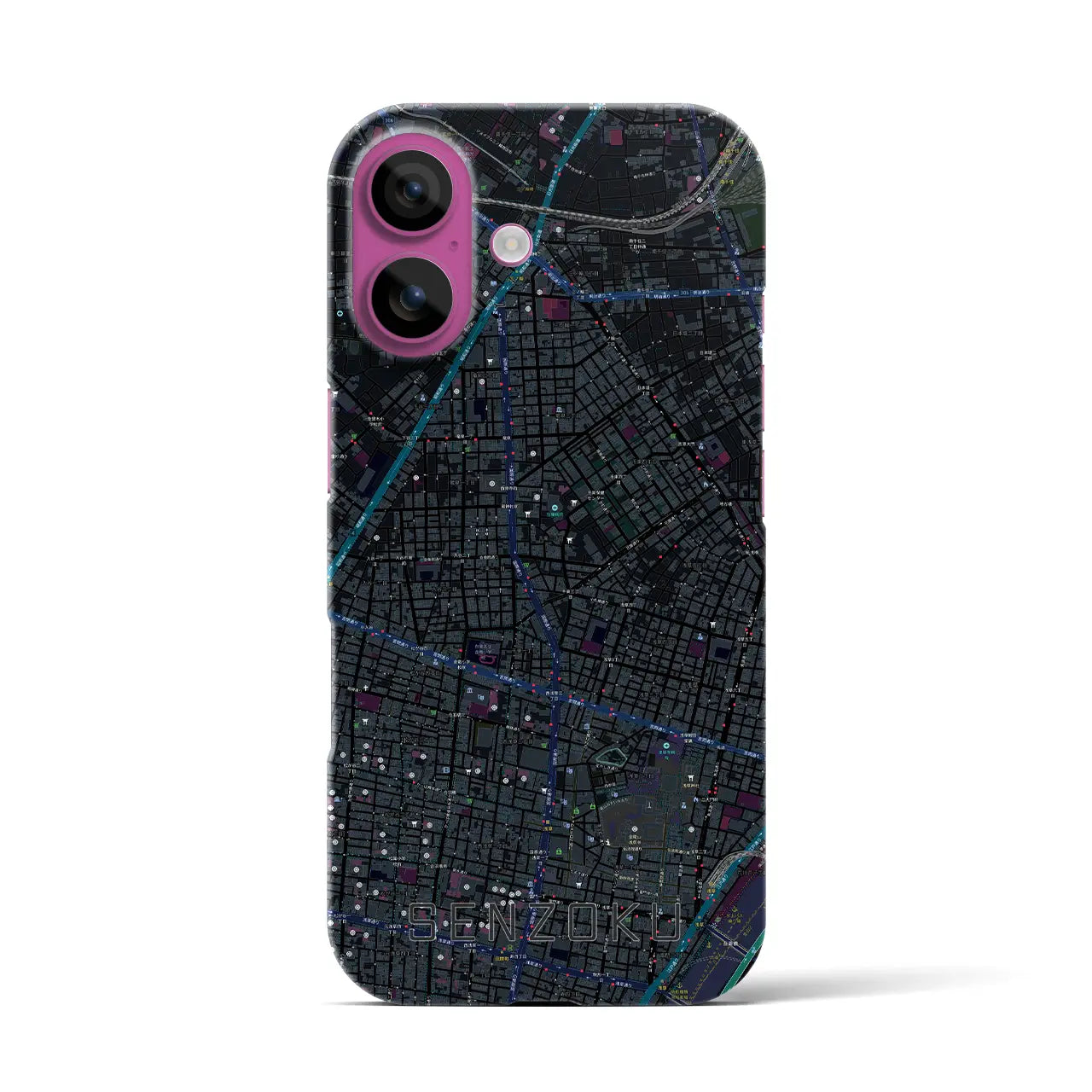 【千束(東京都)】地図柄iPhoneケース(バックカバータイプ)