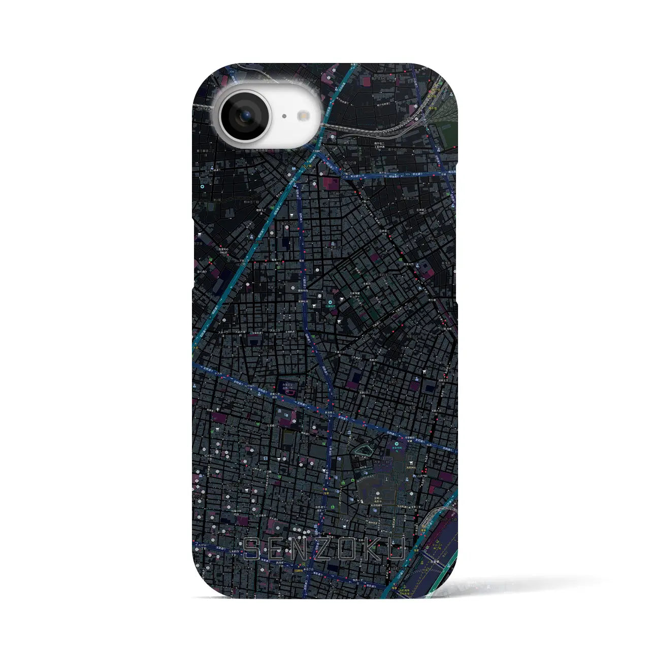 【千束(東京都)】地図柄iPhoneケース(バックカバータイプ)