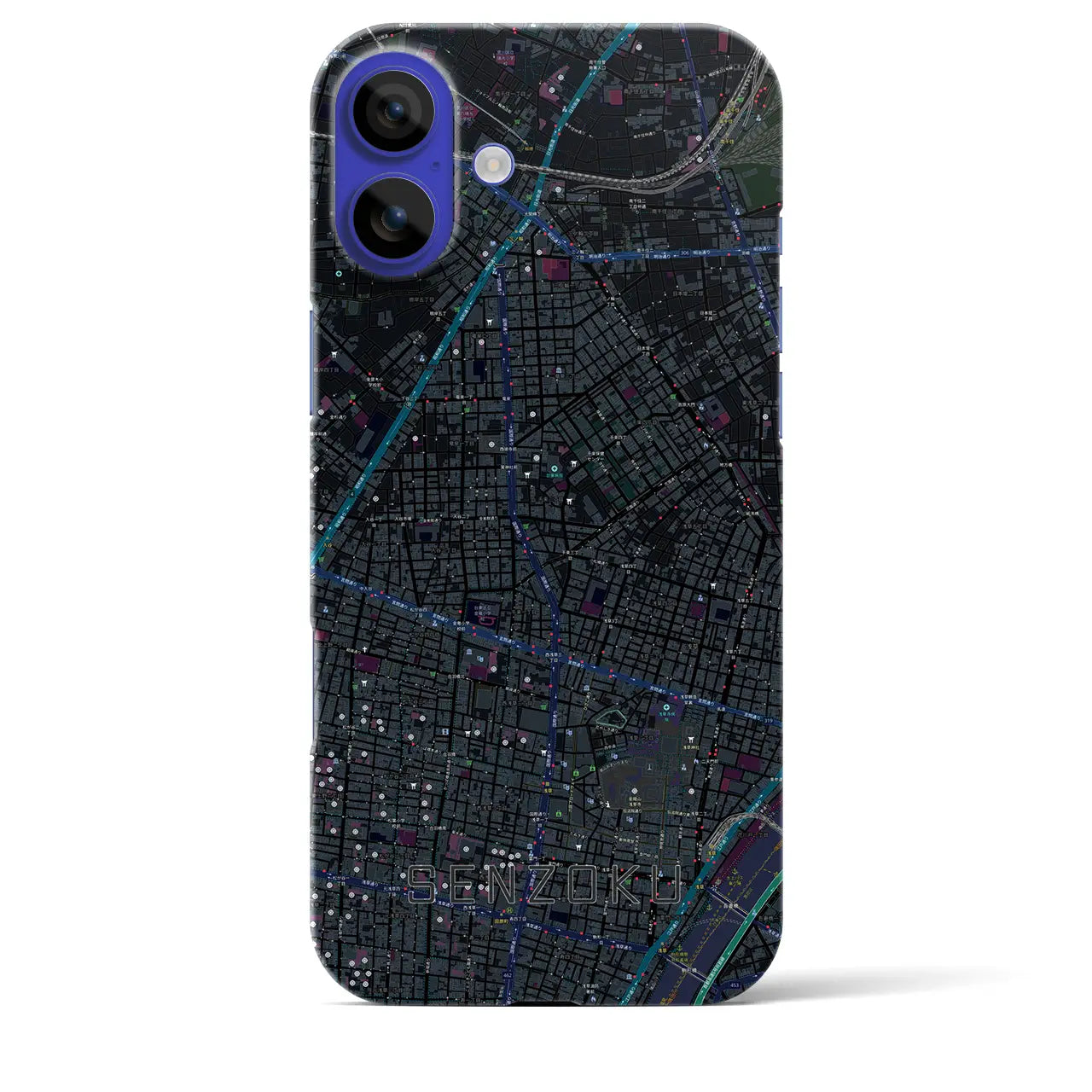 【千束(東京都)】地図柄iPhoneケース(バックカバータイプ)