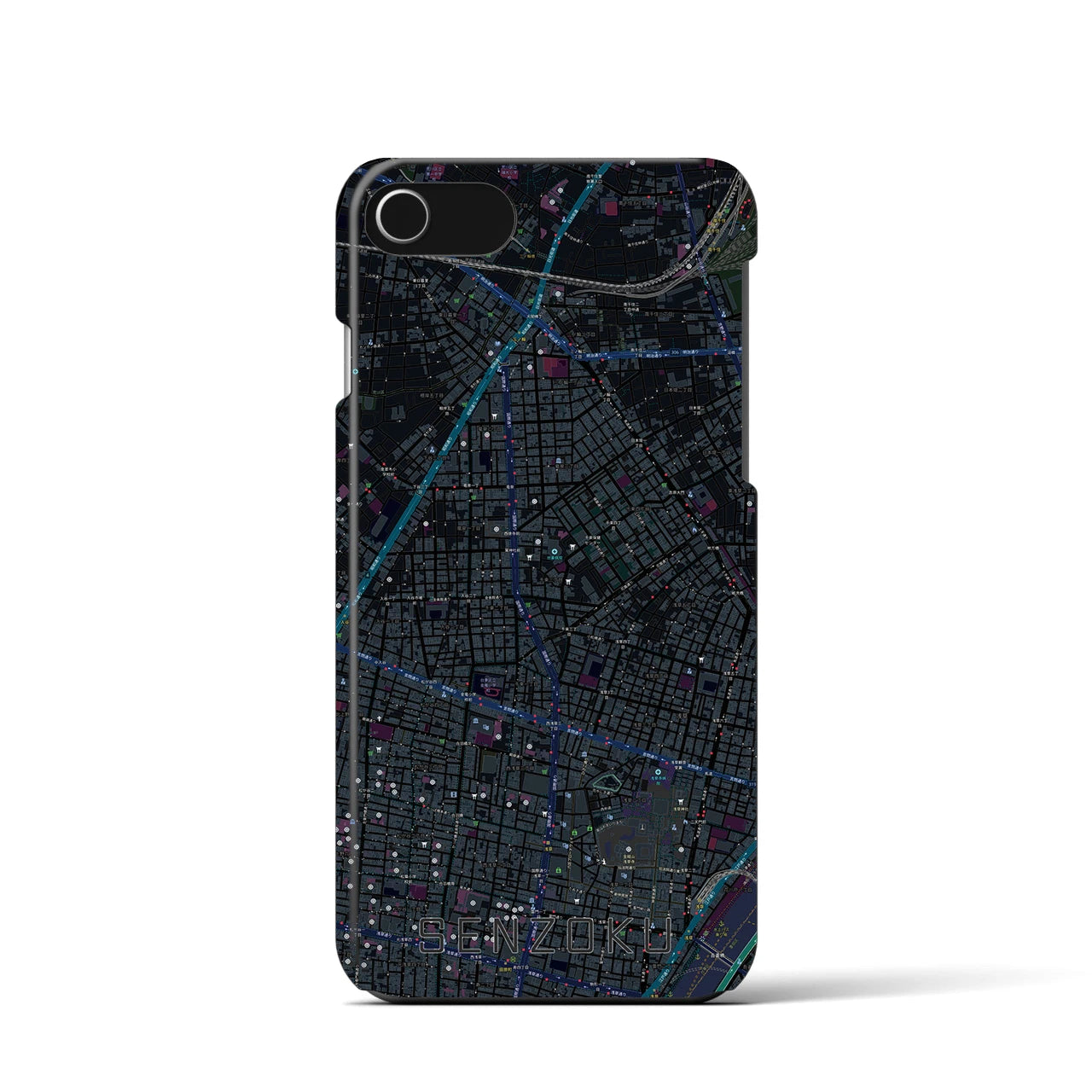 【千束(東京都)】地図柄iPhoneケース(バックカバータイプ)