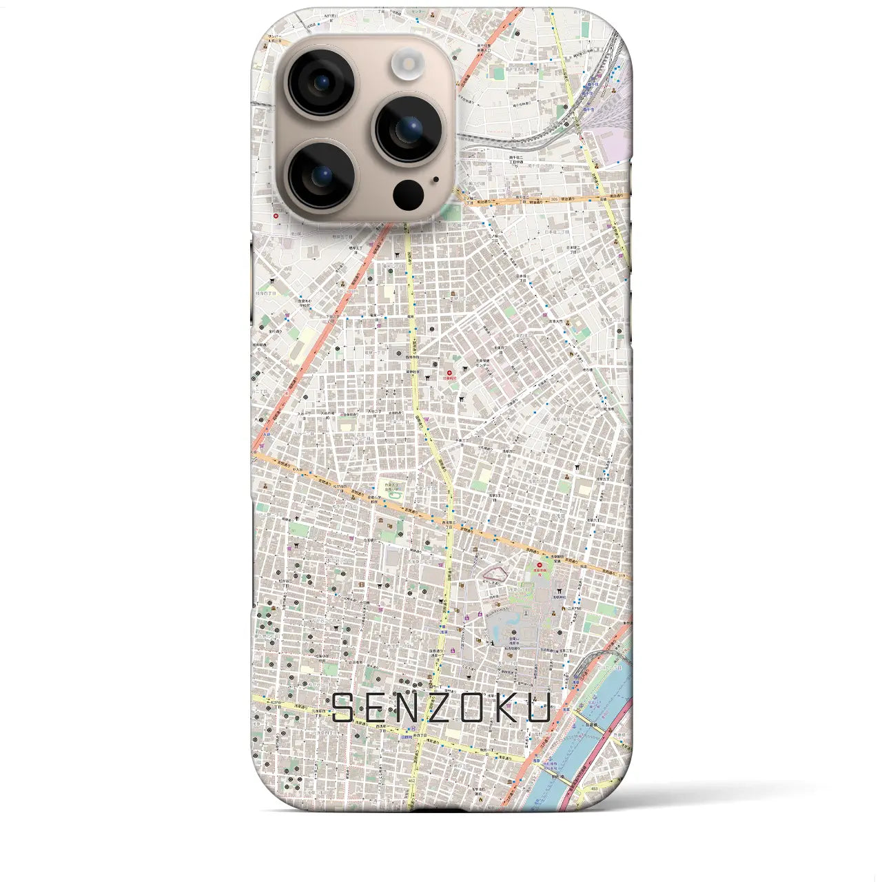 【千束(東京都)】地図柄iPhoneケース(バックカバータイプ)