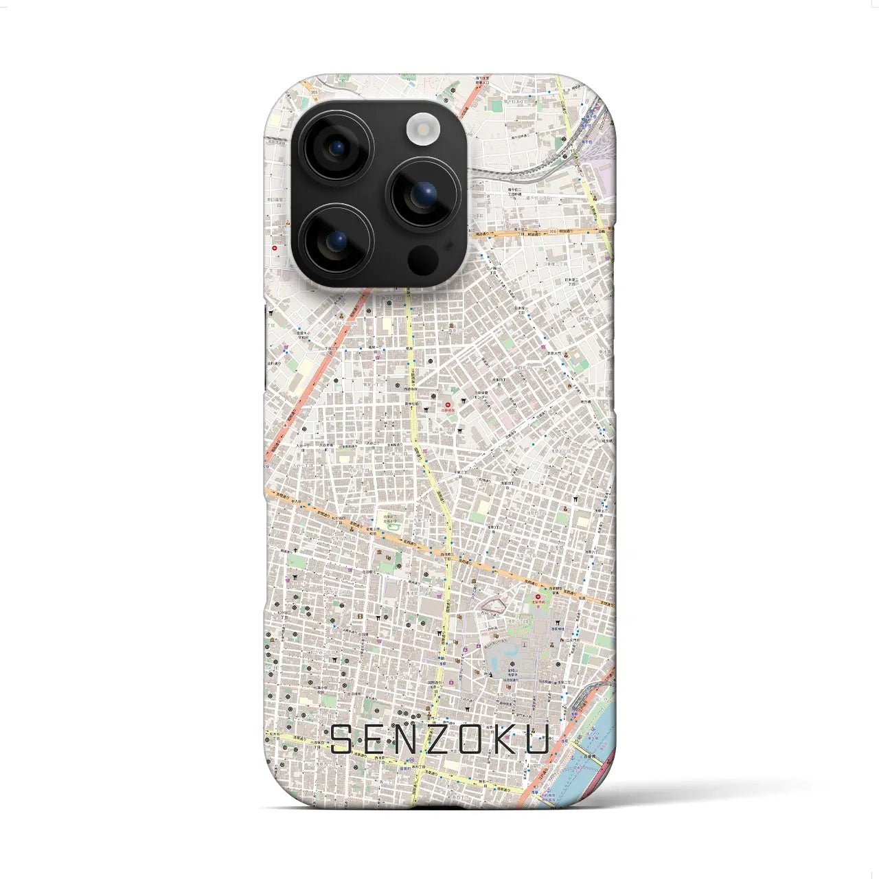 【千束(東京都)】地図柄iPhoneケース(バックカバータイプ)