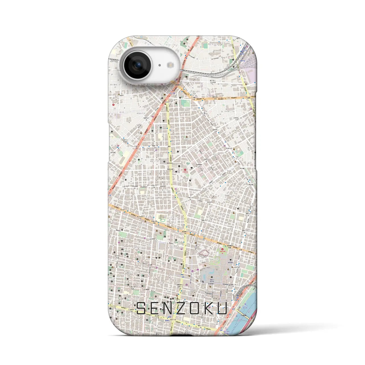 【千束(東京都)】地図柄iPhoneケース(バックカバータイプ)