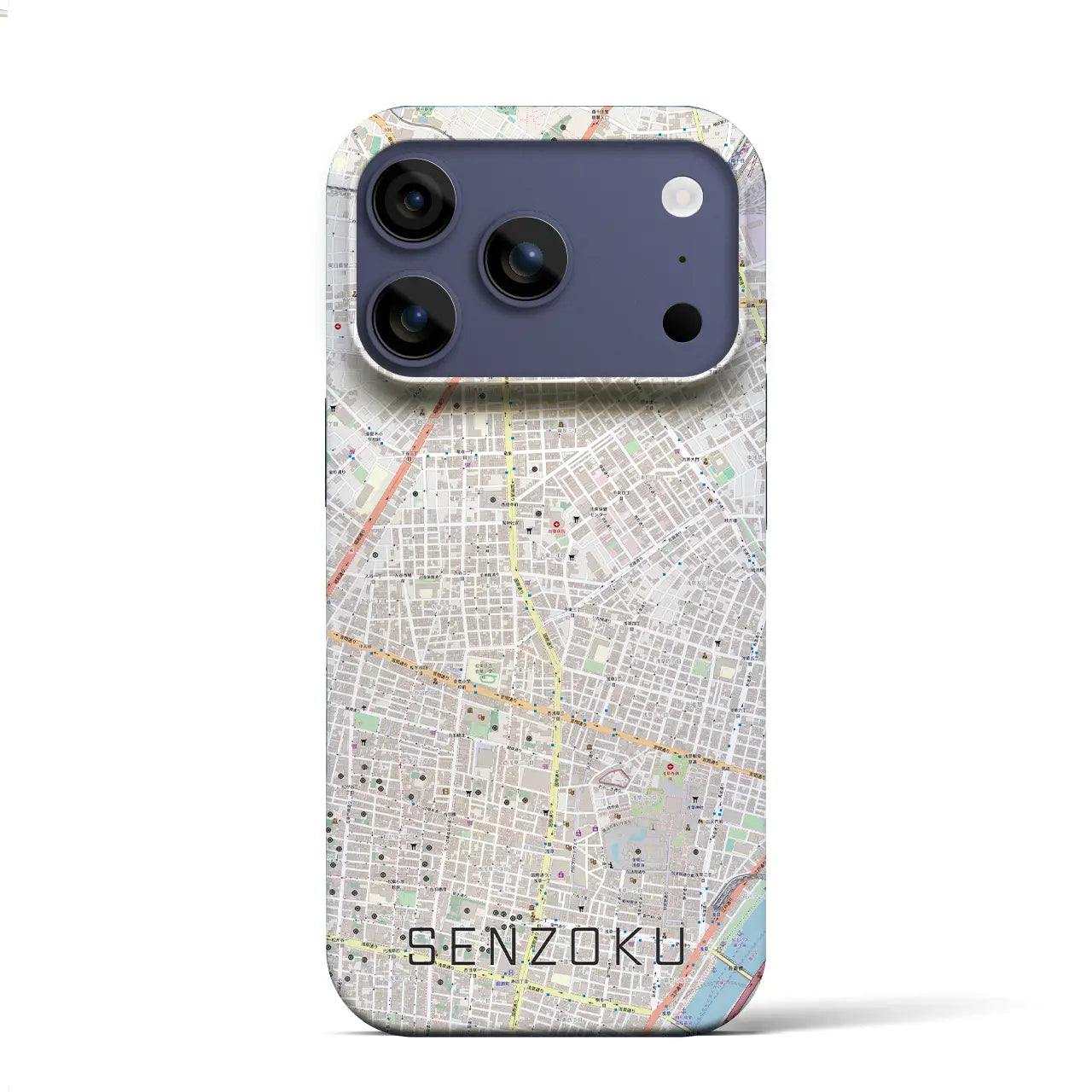 【千束(東京都)】地図柄iPhoneケース(バックカバータイプ)