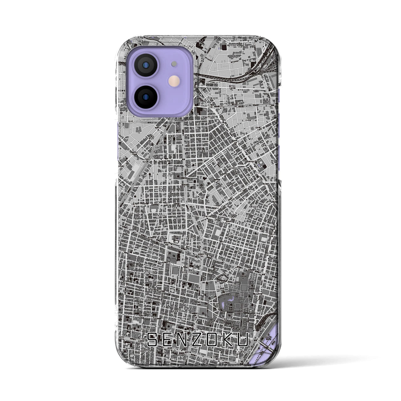 【千束(東京都)】地図柄iPhoneケース(クリアタイプ)