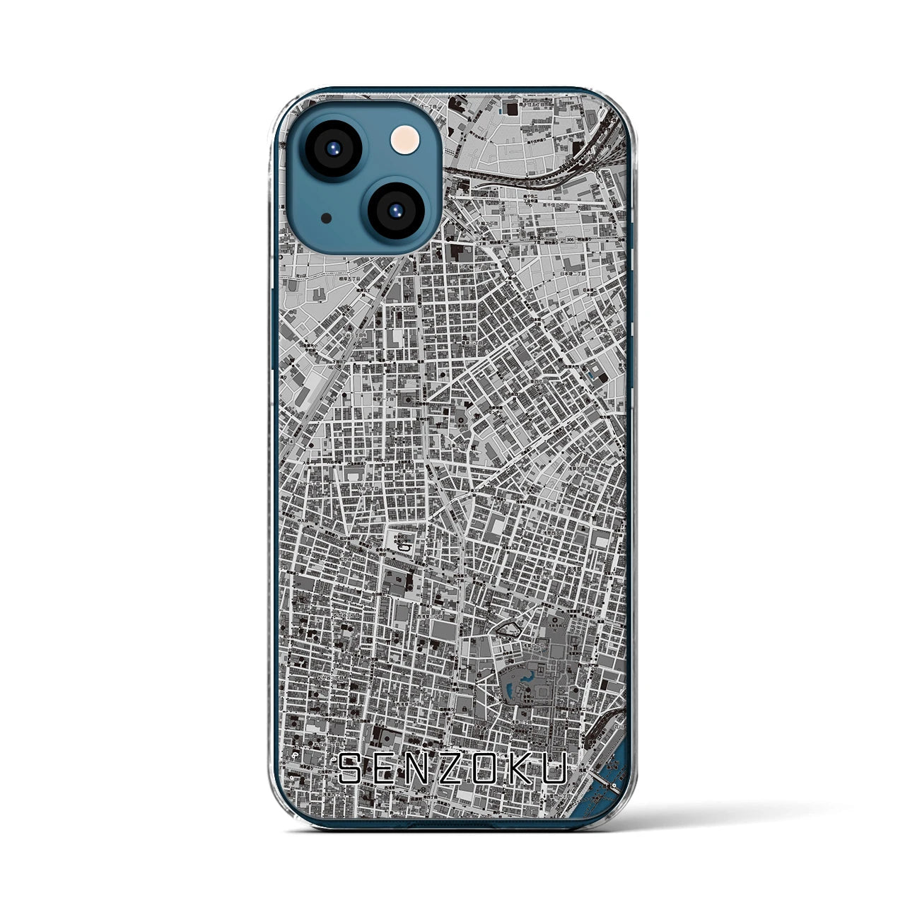 【千束(東京都)】地図柄iPhoneケース(クリアタイプ)