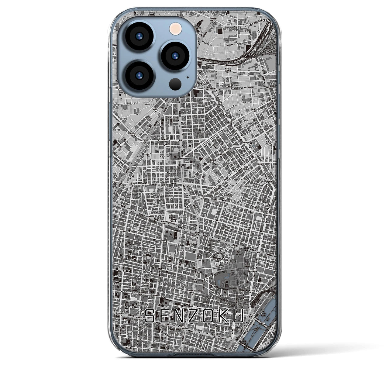 【千束(東京都)】地図柄iPhoneケース(クリアタイプ)