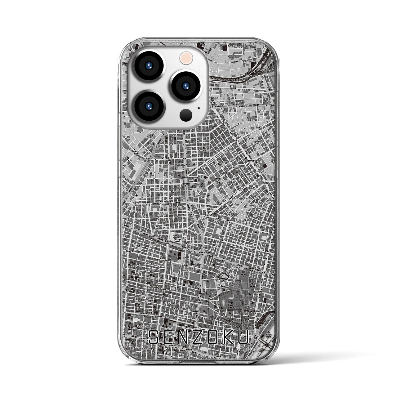 【千束(東京都)】地図柄iPhoneケース(クリアタイプ)