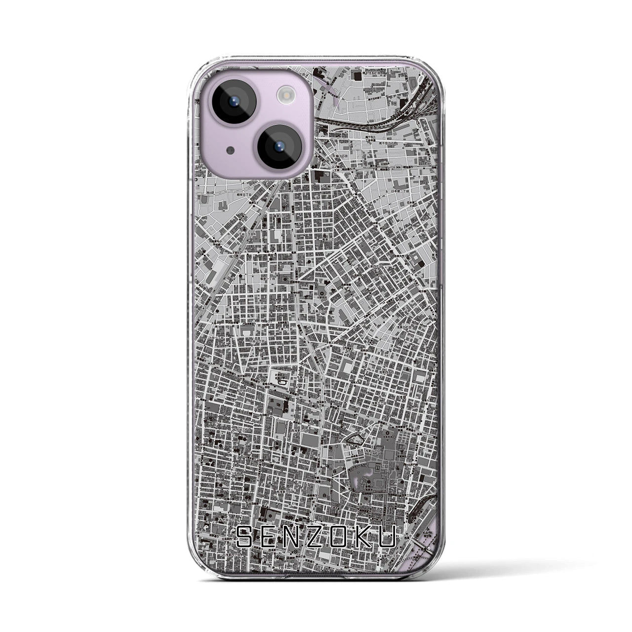 【千束(東京都)】地図柄iPhoneケース(クリアタイプ)