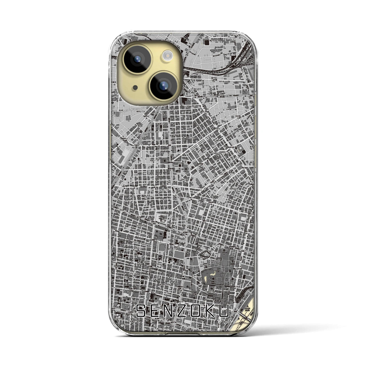 【千束(東京都)】地図柄iPhoneケース(クリアタイプ)