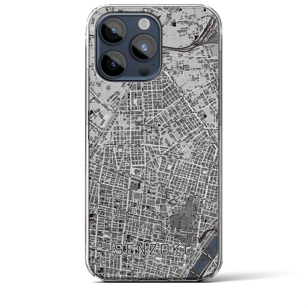 【千束(東京都)】地図柄iPhoneケース(クリアタイプ)