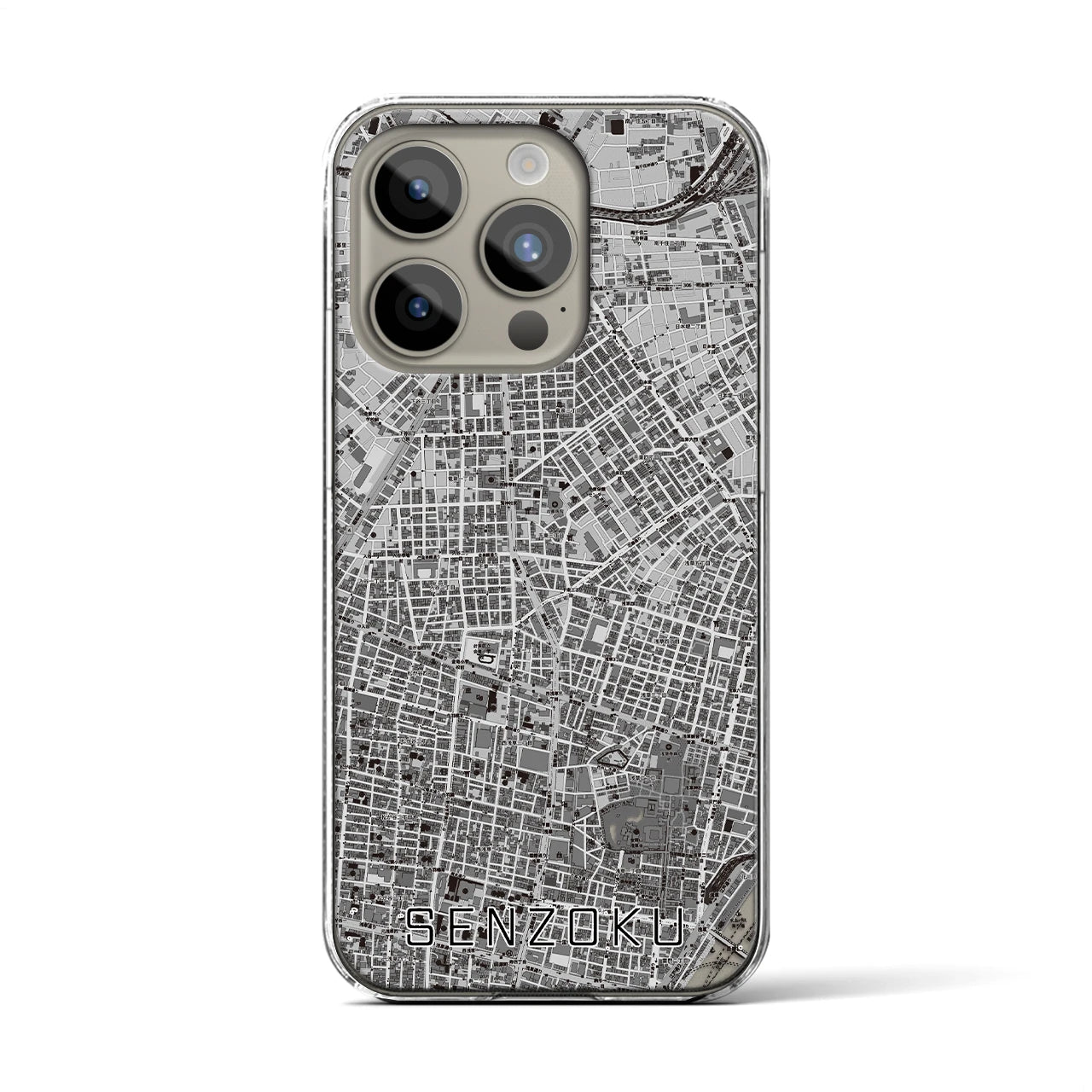 【千束(東京都)】地図柄iPhoneケース(クリアタイプ)