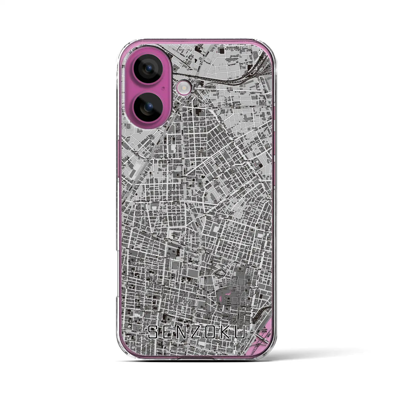 【千束(東京都)】地図柄iPhoneケース(クリアタイプ)