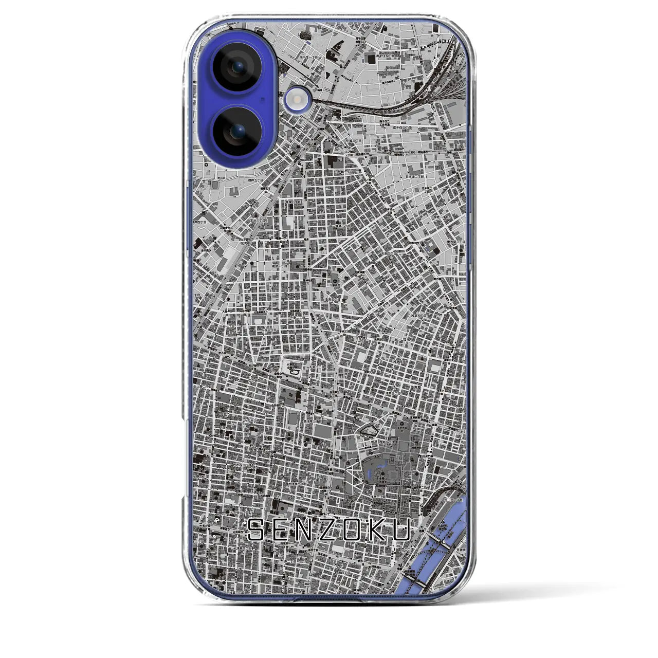 【千束(東京都)】地図柄iPhoneケース(クリアタイプ)