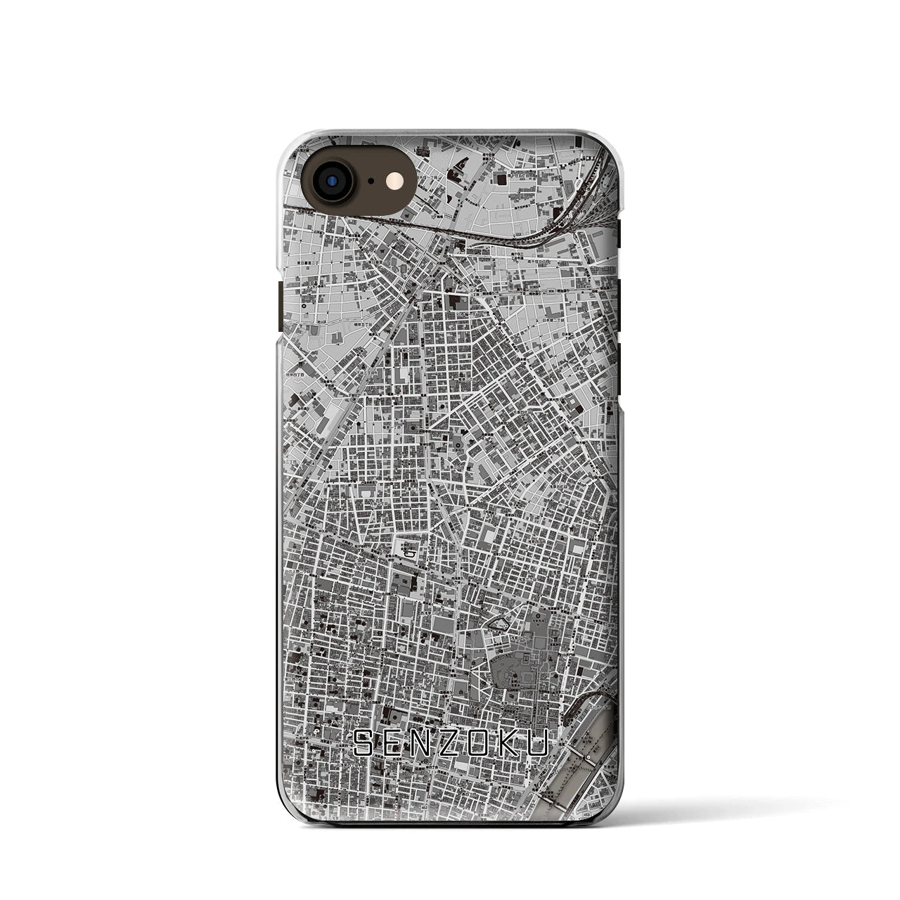 【千束(東京都)】地図柄iPhoneケース(クリアタイプ)