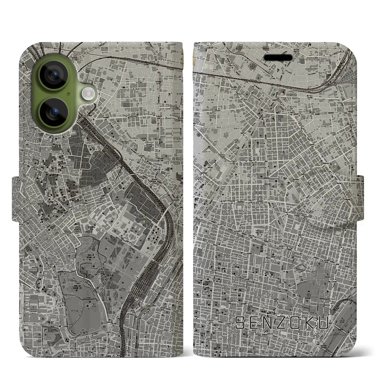 【千束(東京都)】地図柄iPhoneケース(手帳タイプ)