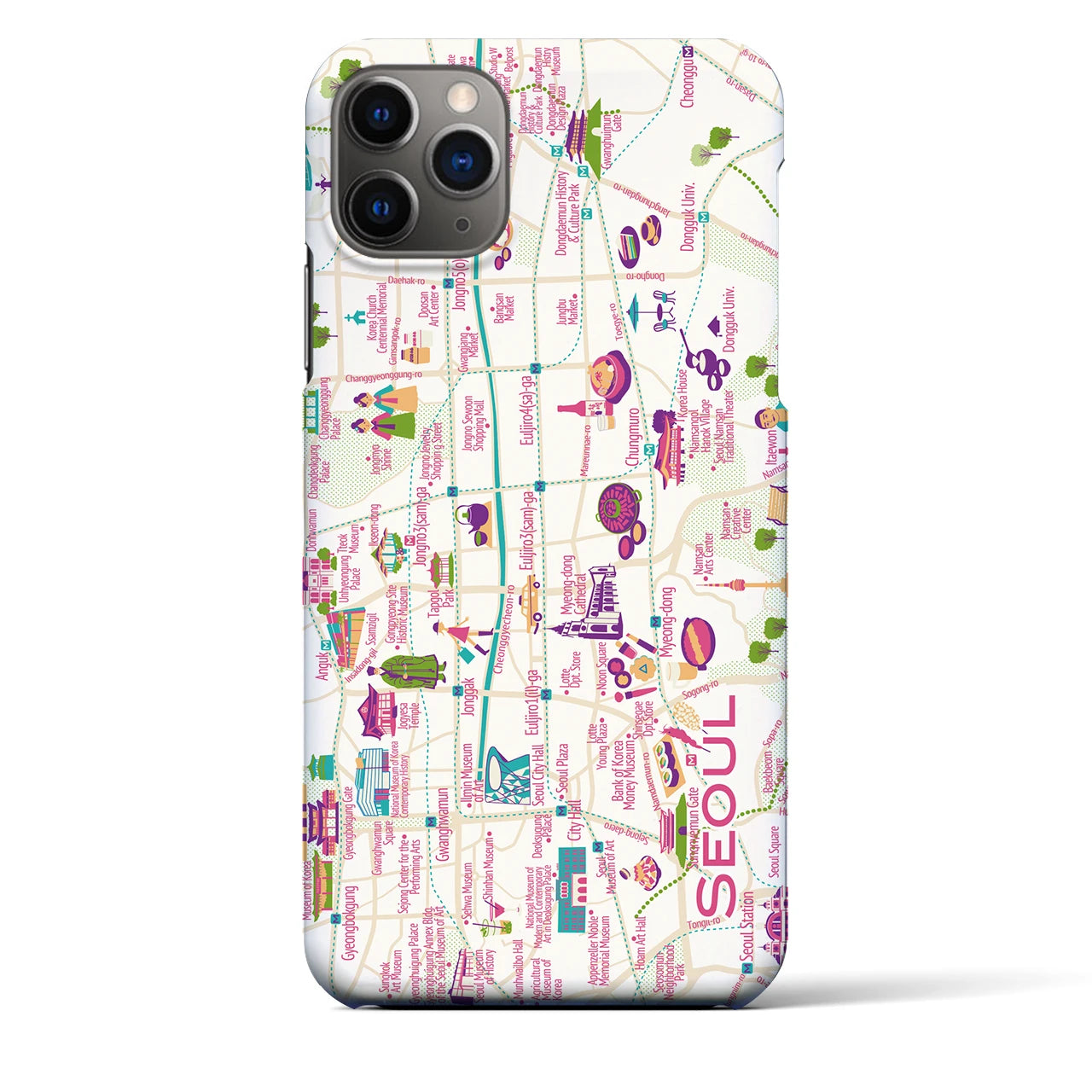 【ソウル】イラストマップiPhoneケース(バックカバータイプ)