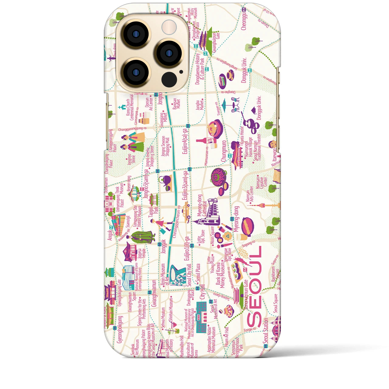 【ソウル】イラストマップiPhoneケース(バックカバータイプ)