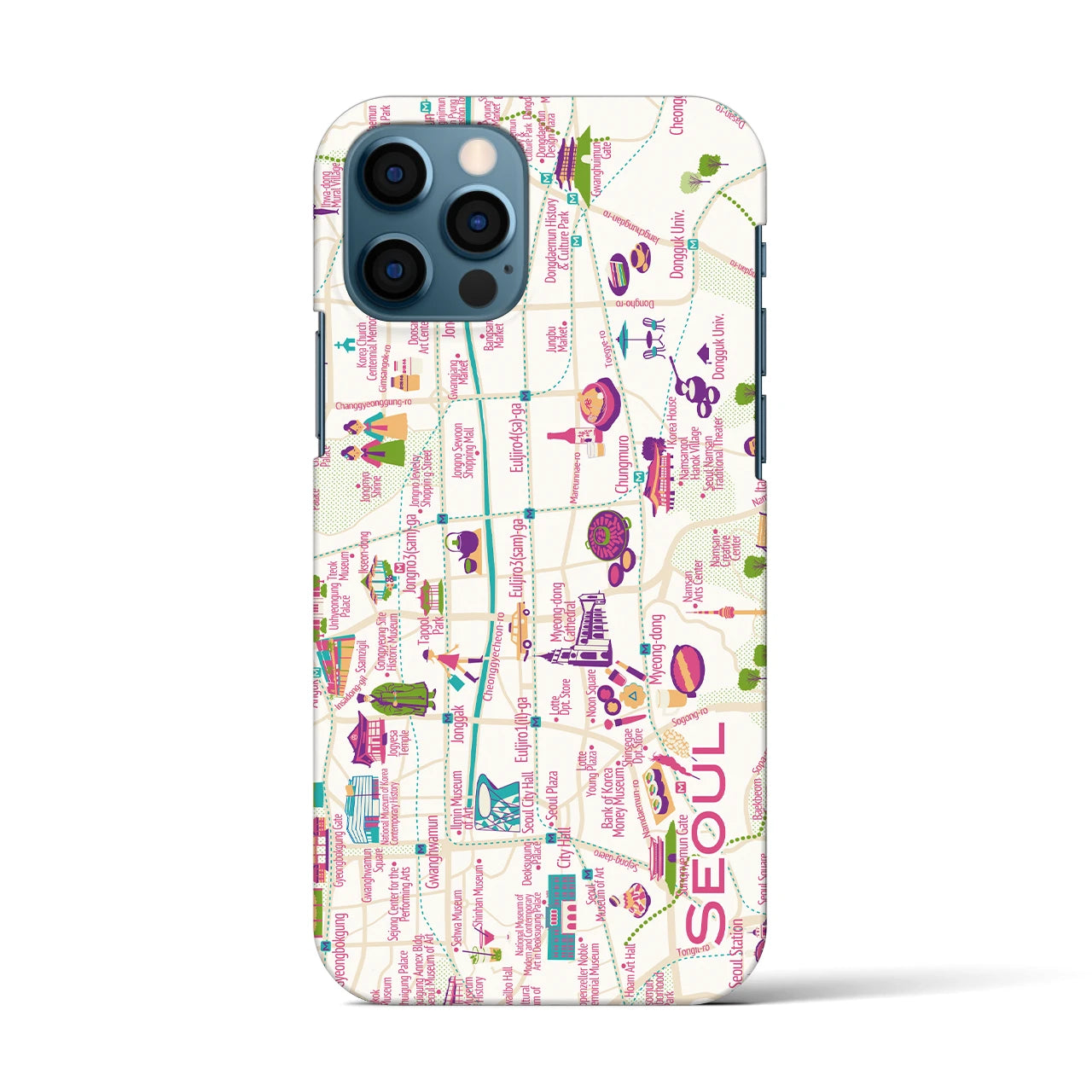 【ソウル】イラストマップiPhoneケース(バックカバータイプ)