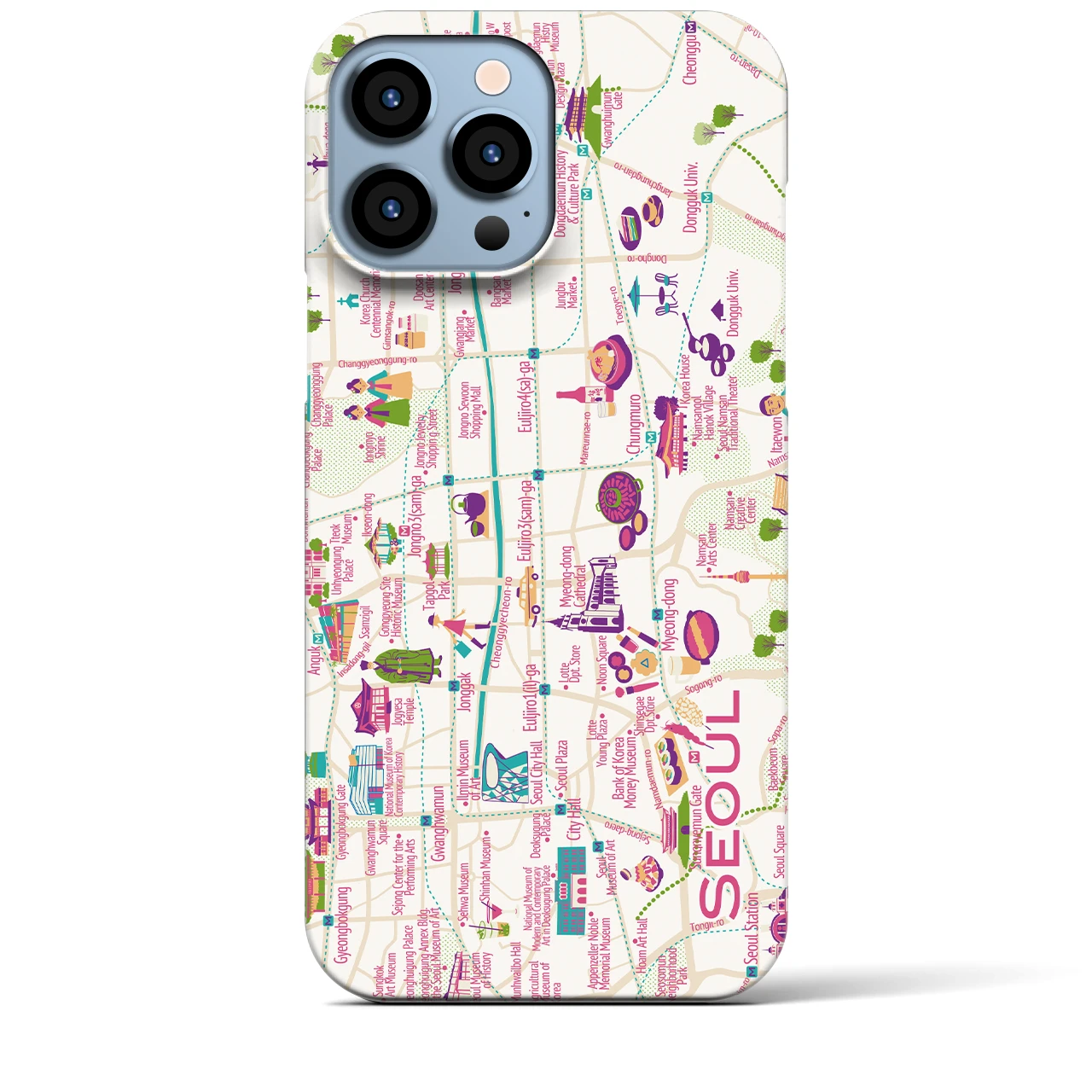 【ソウル】イラストマップiPhoneケース(バックカバータイプ)