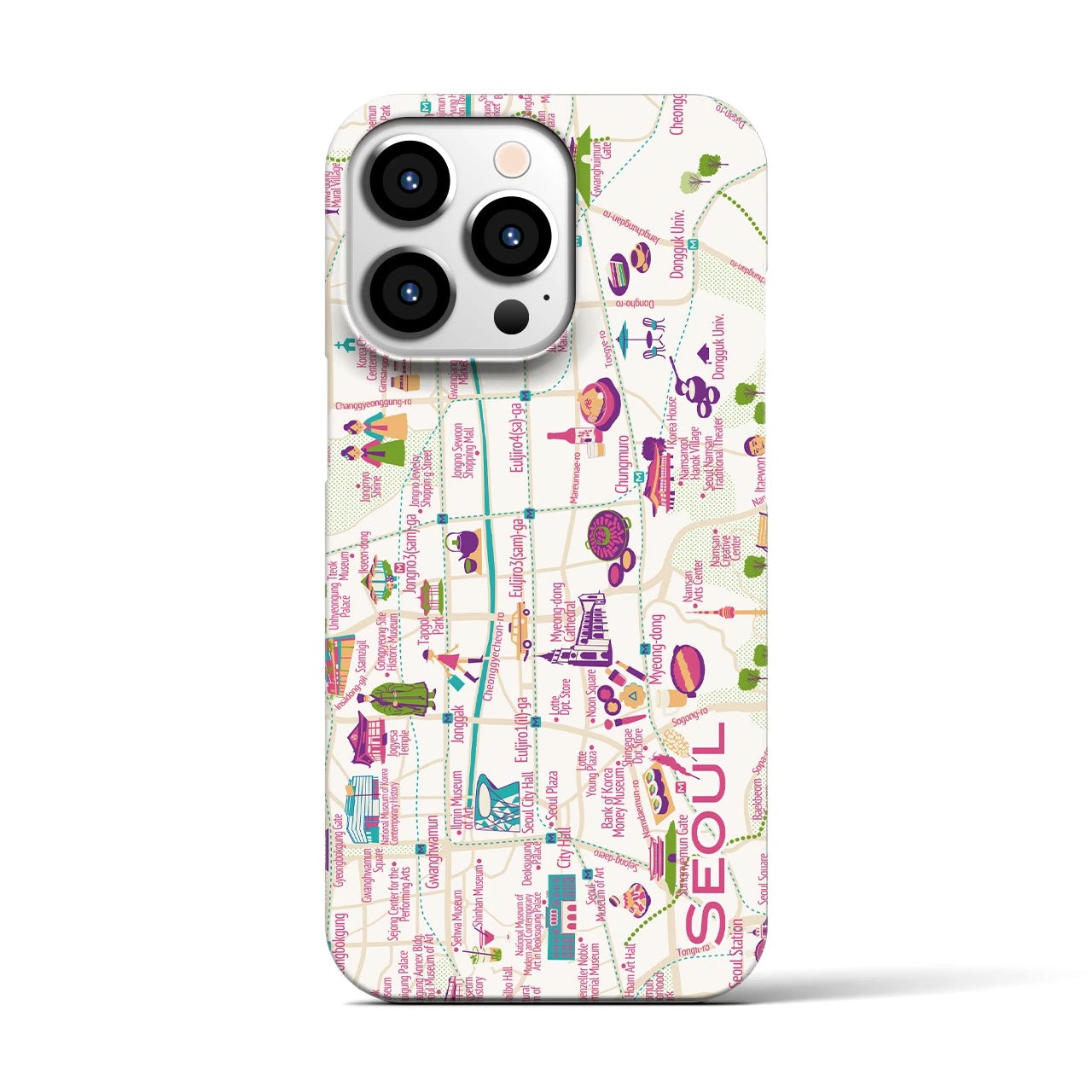 【ソウル】イラストマップiPhoneケース(バックカバータイプ)