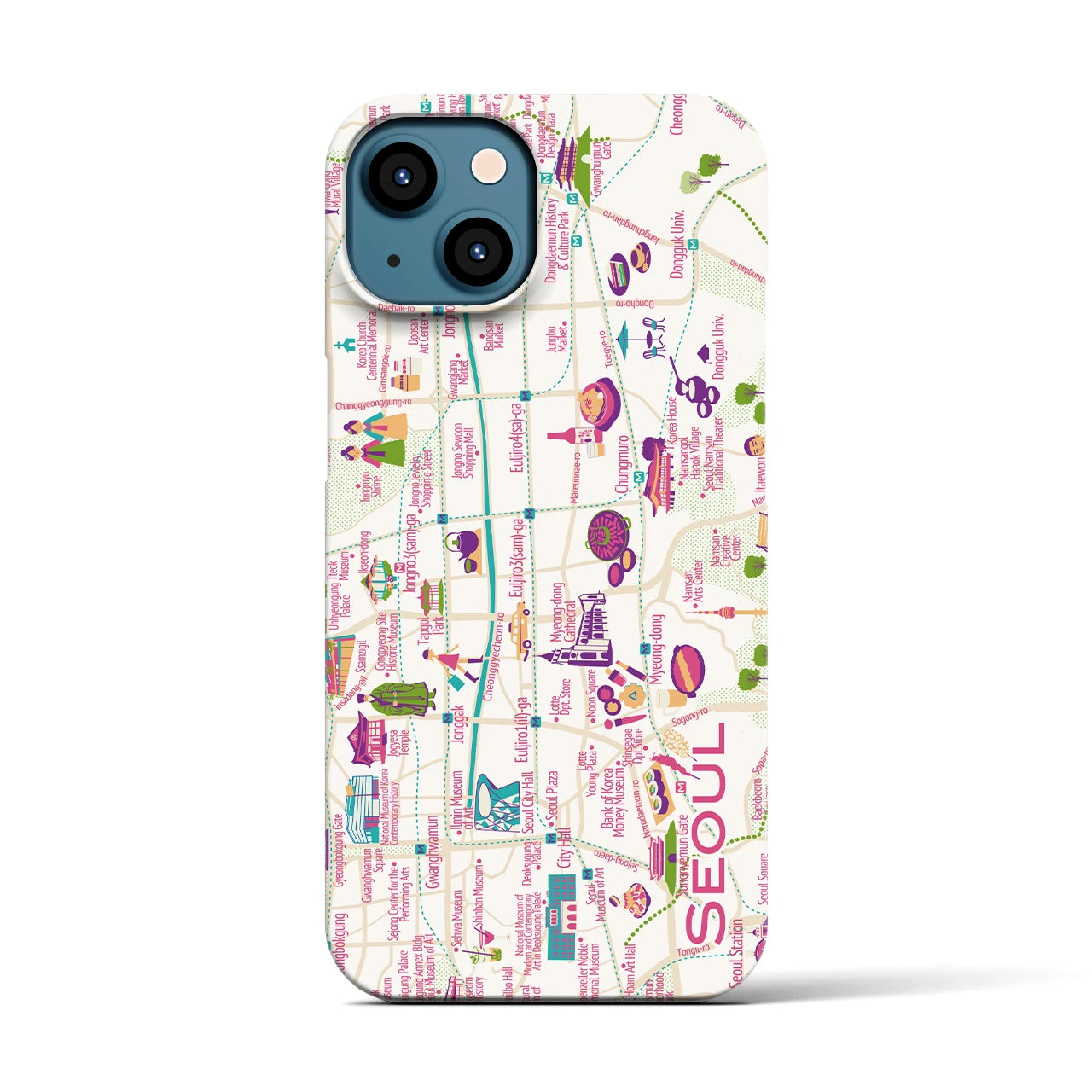 【ソウル】イラストマップiPhoneケース(バックカバータイプ)
