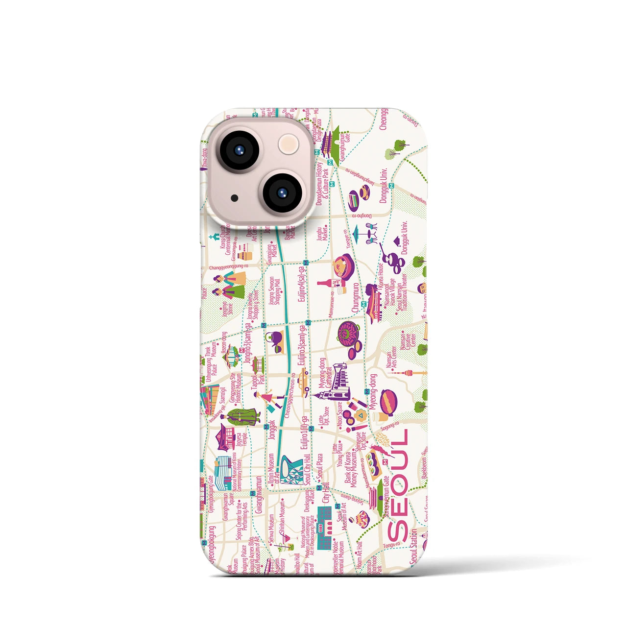 【ソウル】イラストマップiPhoneケース(バックカバータイプ)