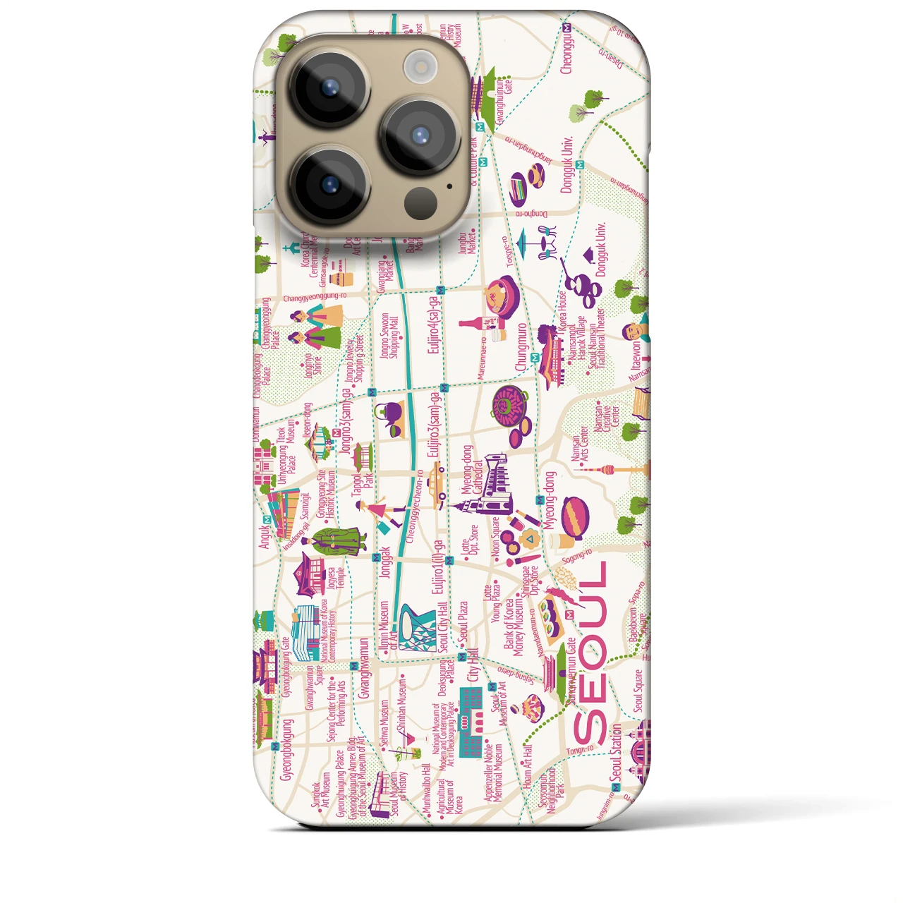 【ソウル】イラストマップiPhoneケース(バックカバータイプ)